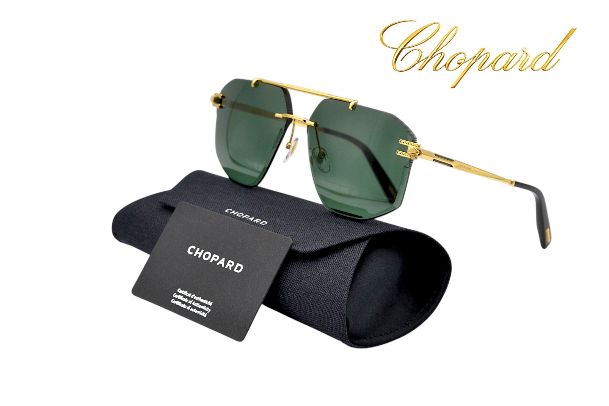 Gafas de sol Chopard SCHL23 0400 Diseño rectangular rimless para hombre