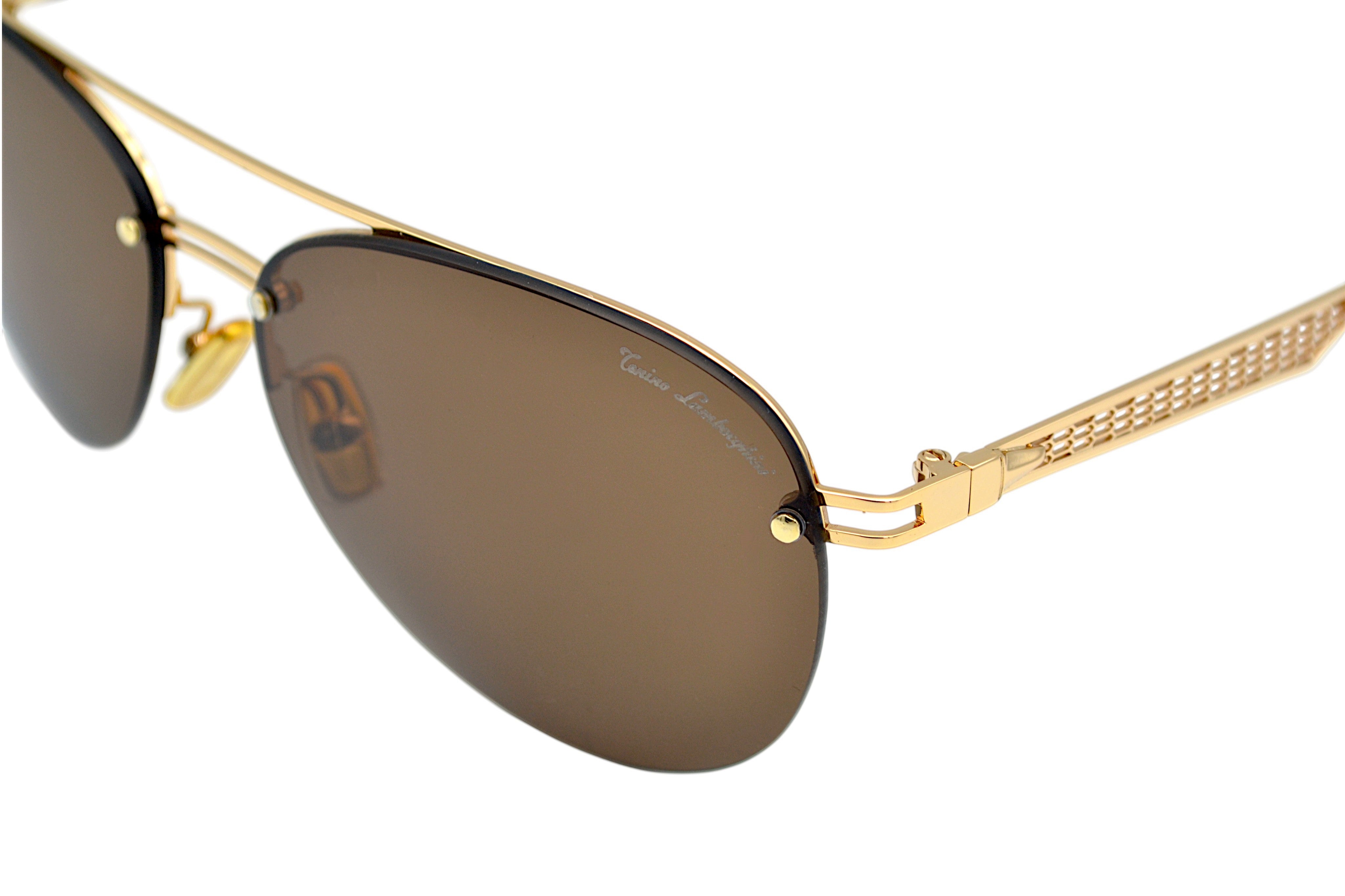 Gafas de sol Tonino Lamborghini TL603S02A Metal dorado, Lentes de color marrón