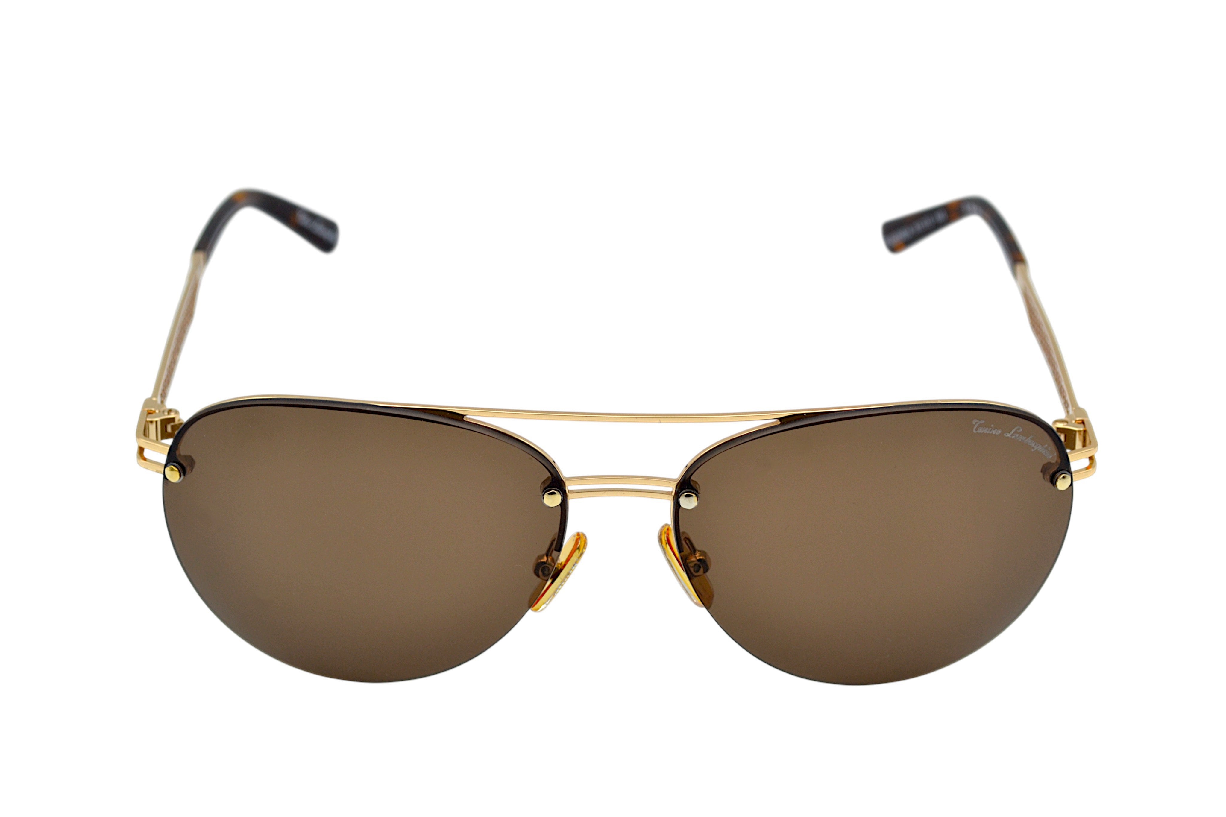 Gafas de sol Tonino Lamborghini TL603S02A Metal dorado, Lentes de color marrón