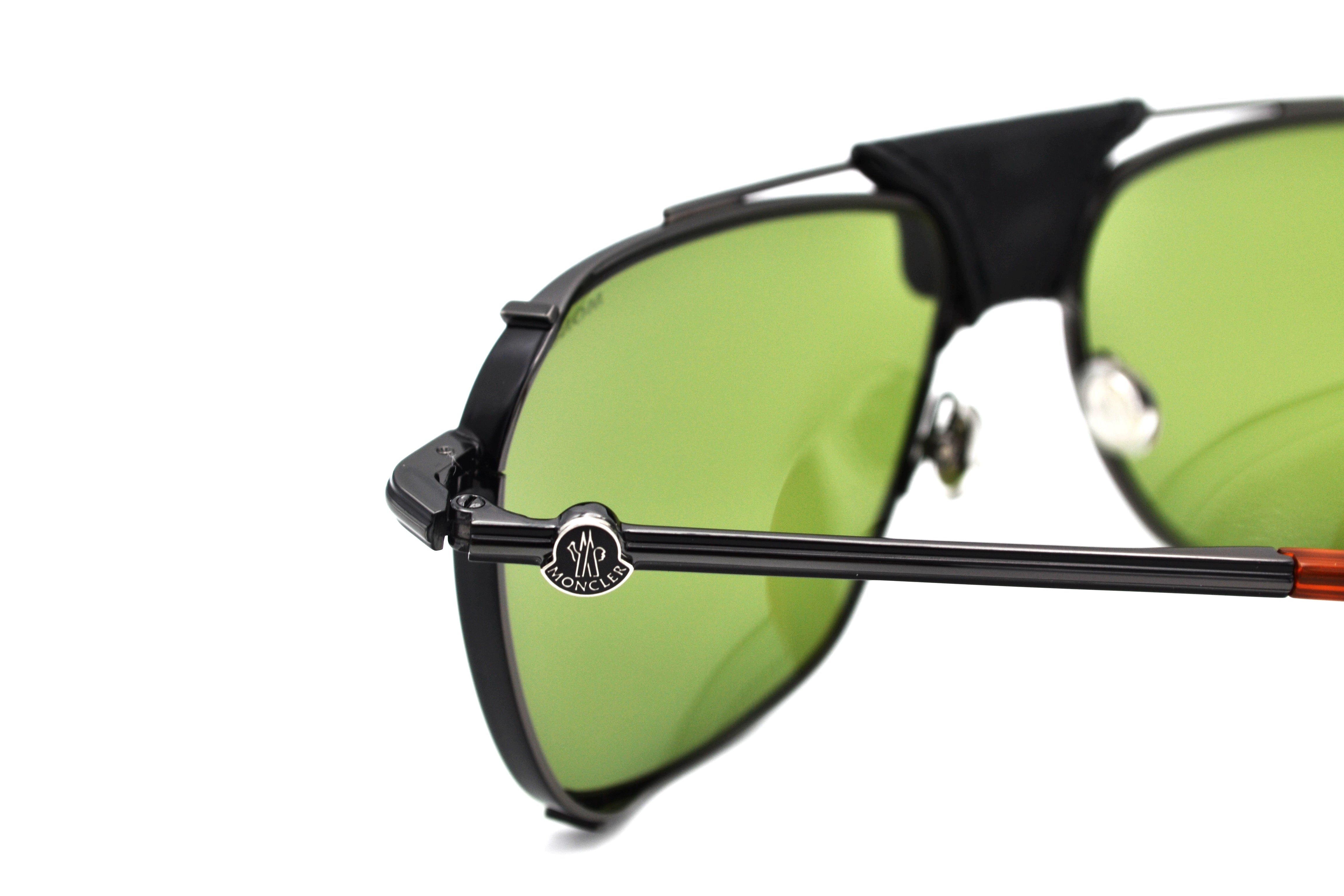 Gafas de sol Moncler Gattion ML0287 08N - Diseño rectangular de metal y cuero