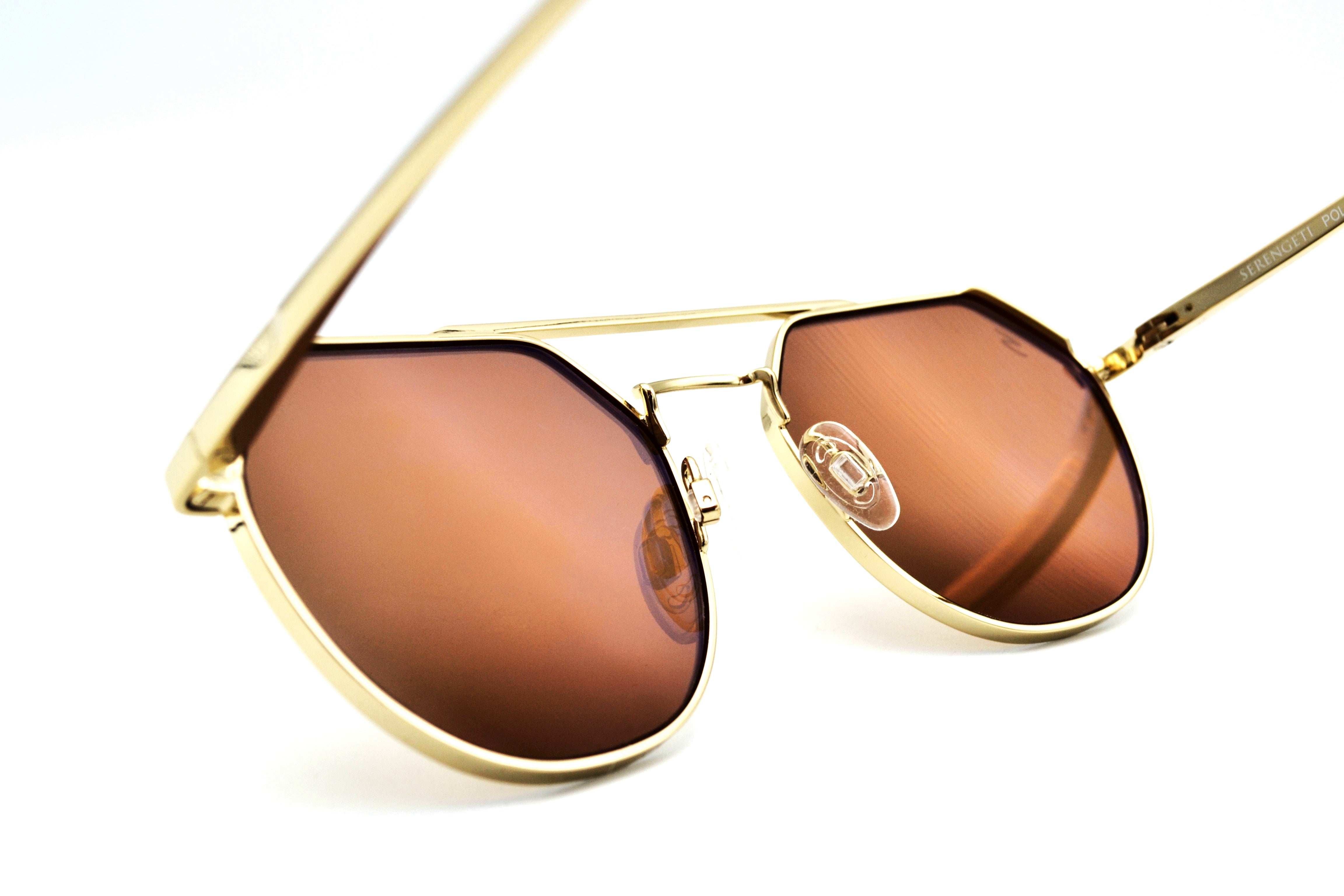 Gafas de sol Serengeti SHELBY SS533003 Diseño de metal dorado, unisex