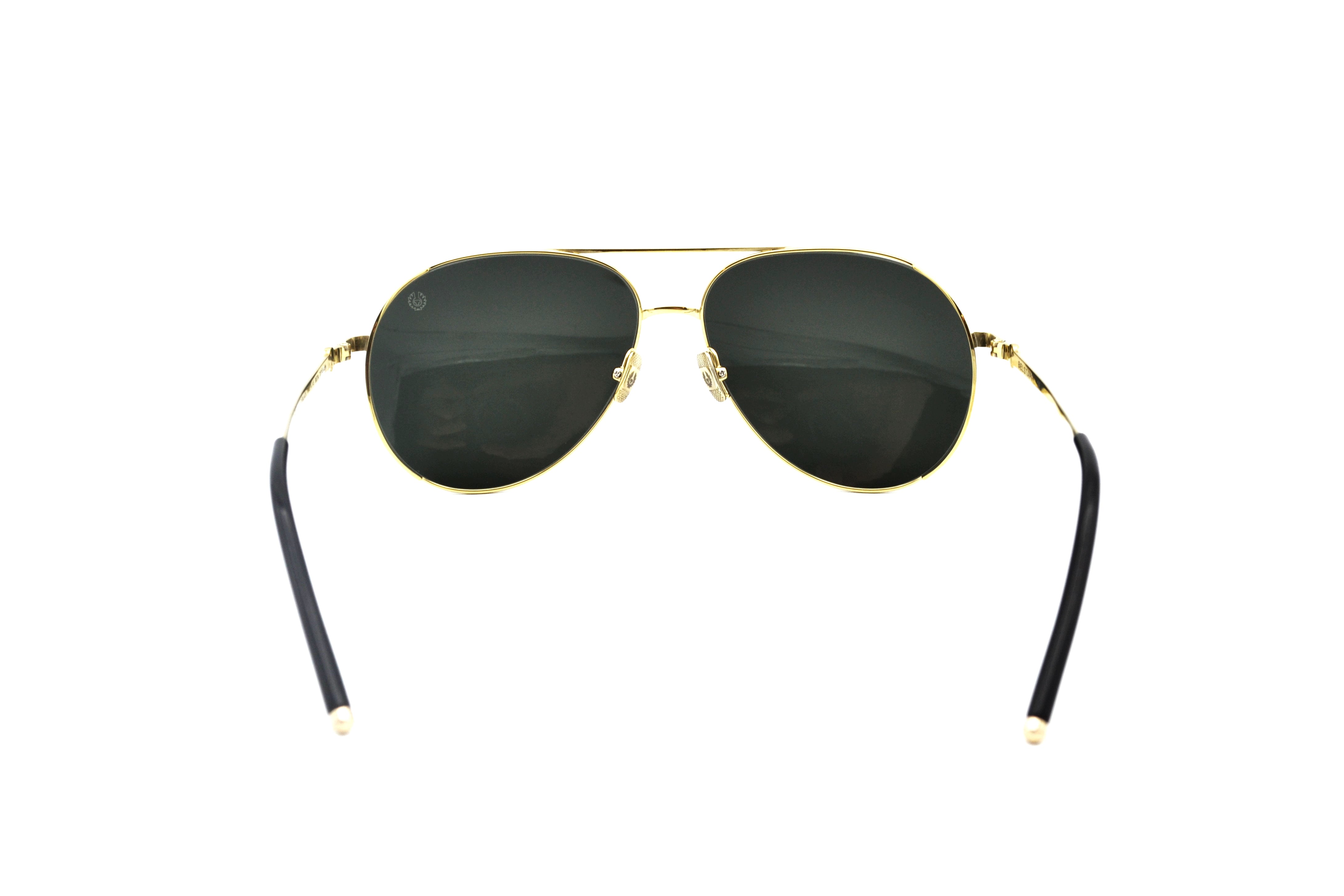 Belstaff ARCHER Gold Sunglasses, Metal Aviator Design, Made in Japan