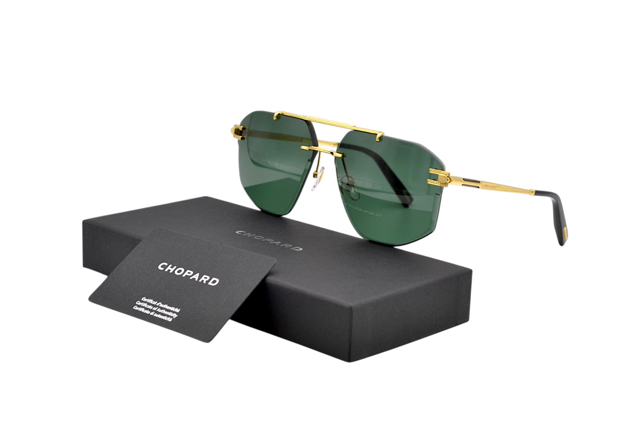 Gafas de sol Chopard SCHL23 0400 Diseño rectangular rimless para hombre