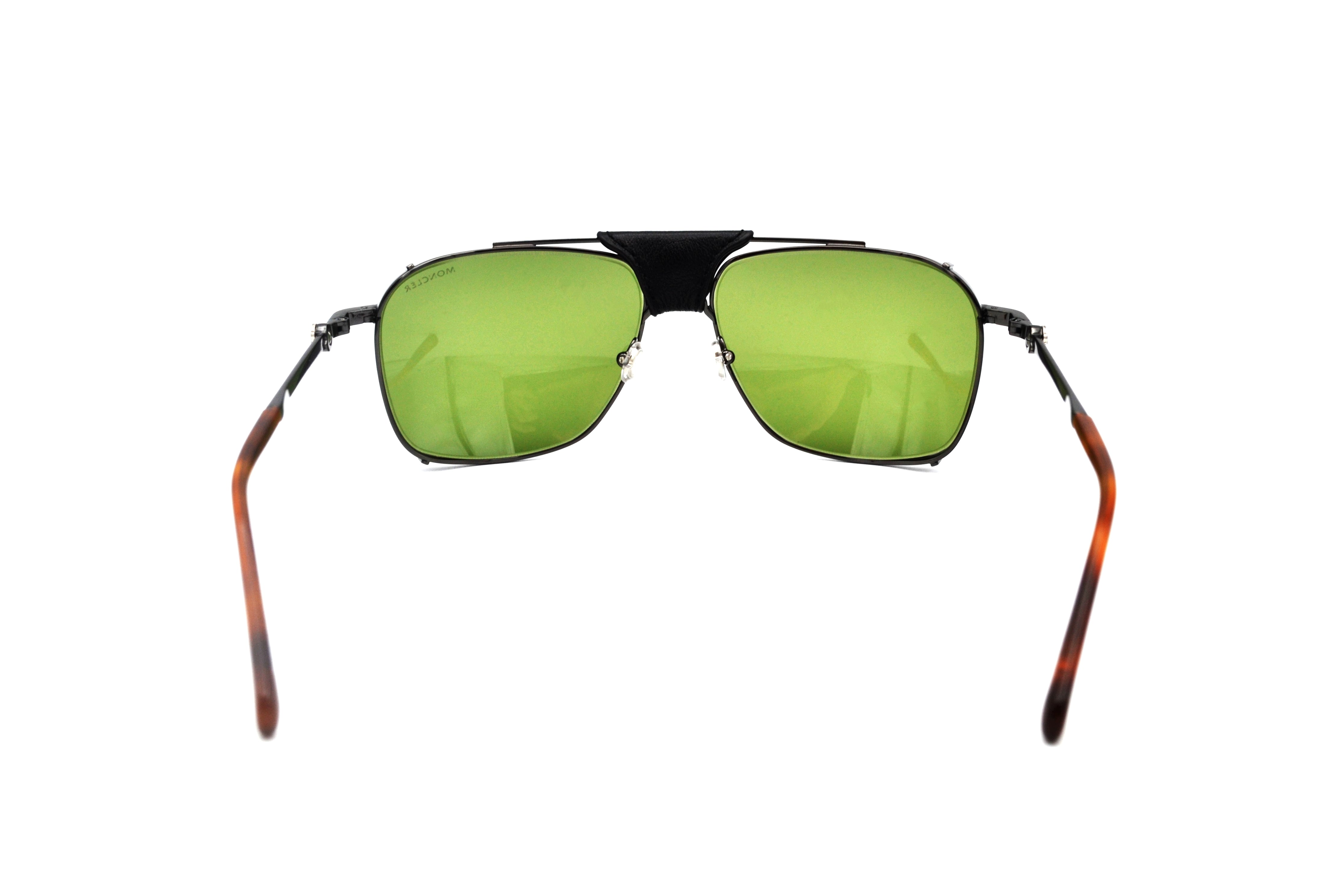 Gafas de sol Moncler Gattion ML0287 08N - Diseño rectangular de metal y cuero