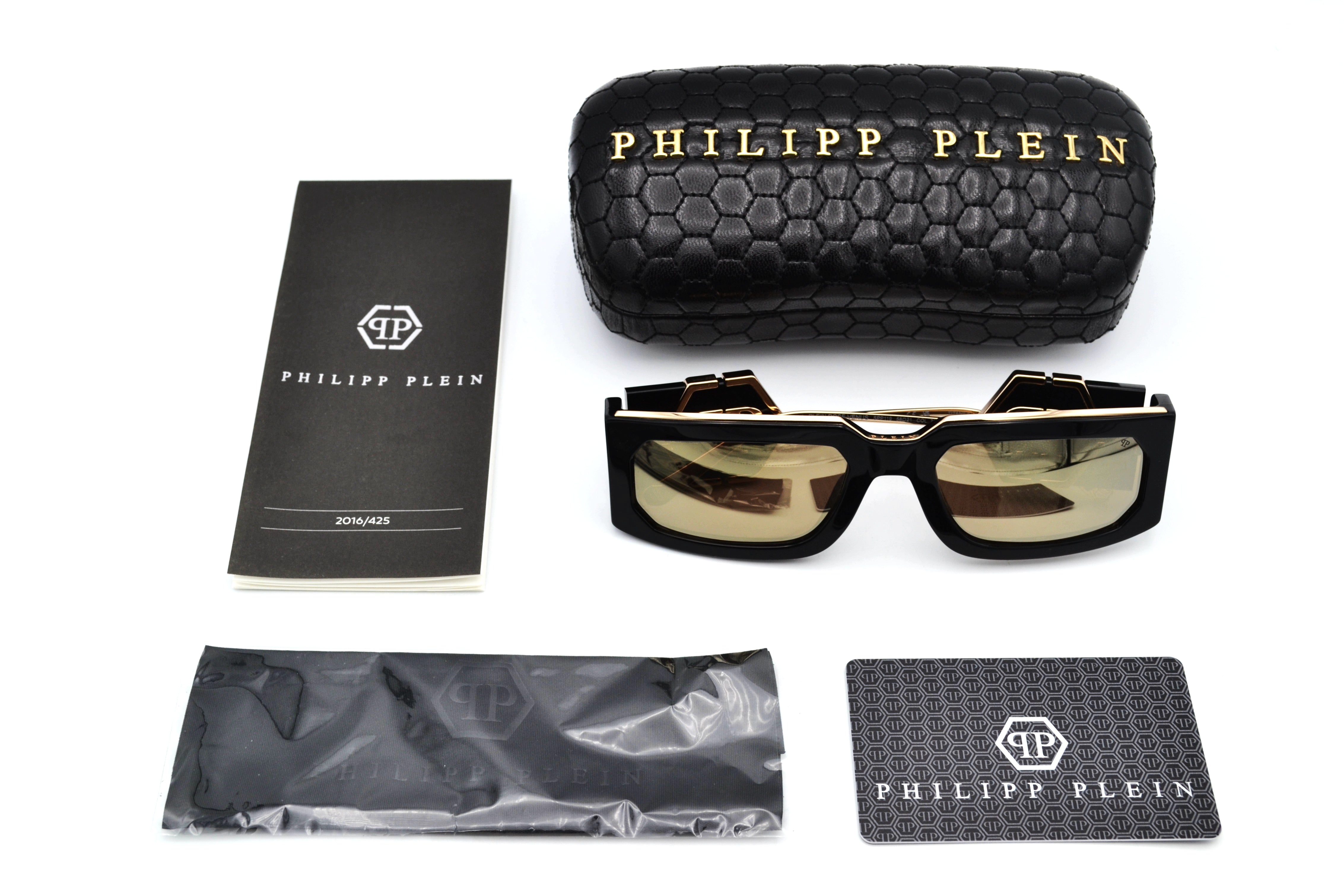 Philipp Plein Sunglasses - PLEIN ROSE VENUS SPP119 700G Gold Metal Design for Men