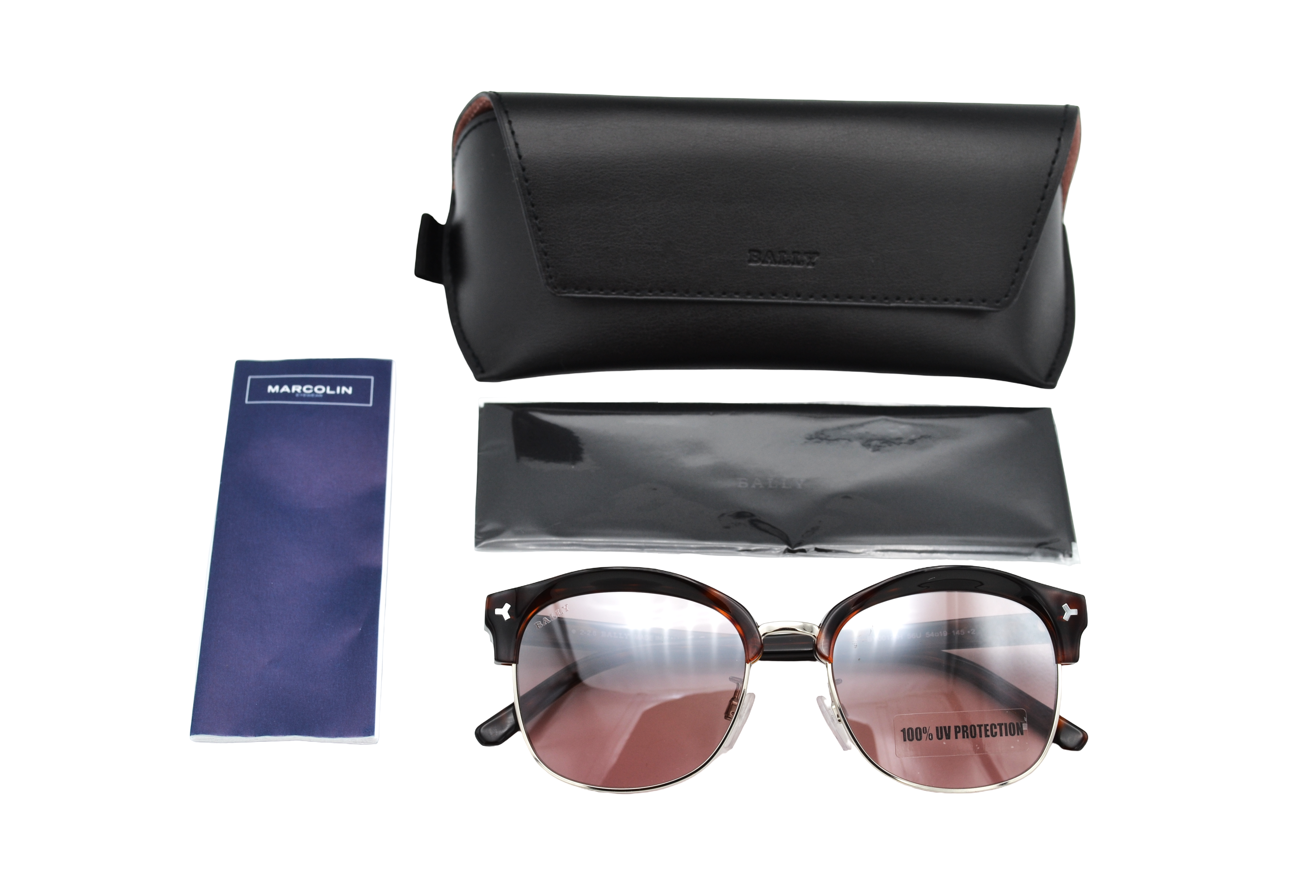 Gafas de sol Bally BY0012H 56U - Diseño rectangular de metal y acetato con logo Bally