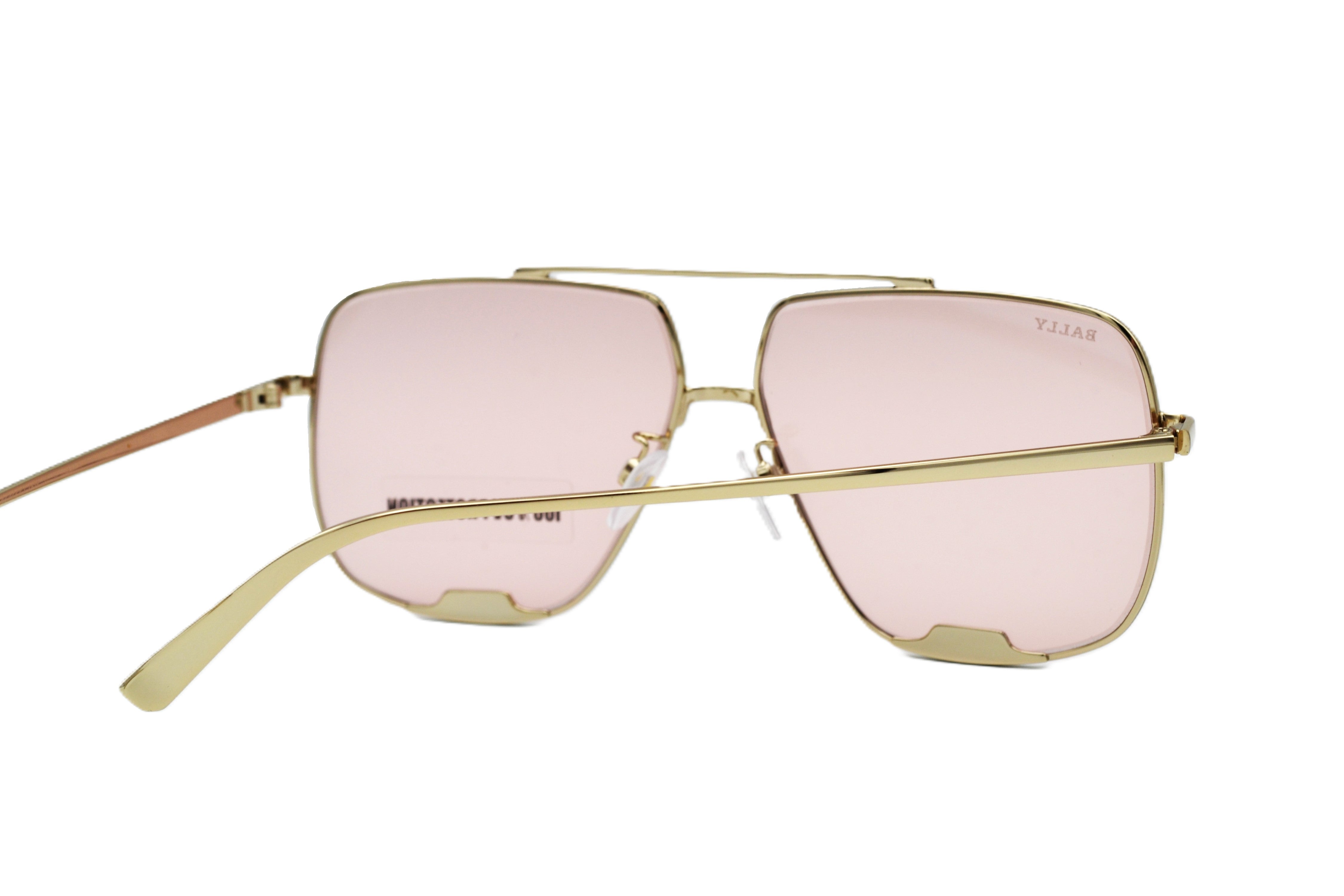 Gafas de sol Bally BY0017D 32Y - Diseño rectangular de metal dorado unisex