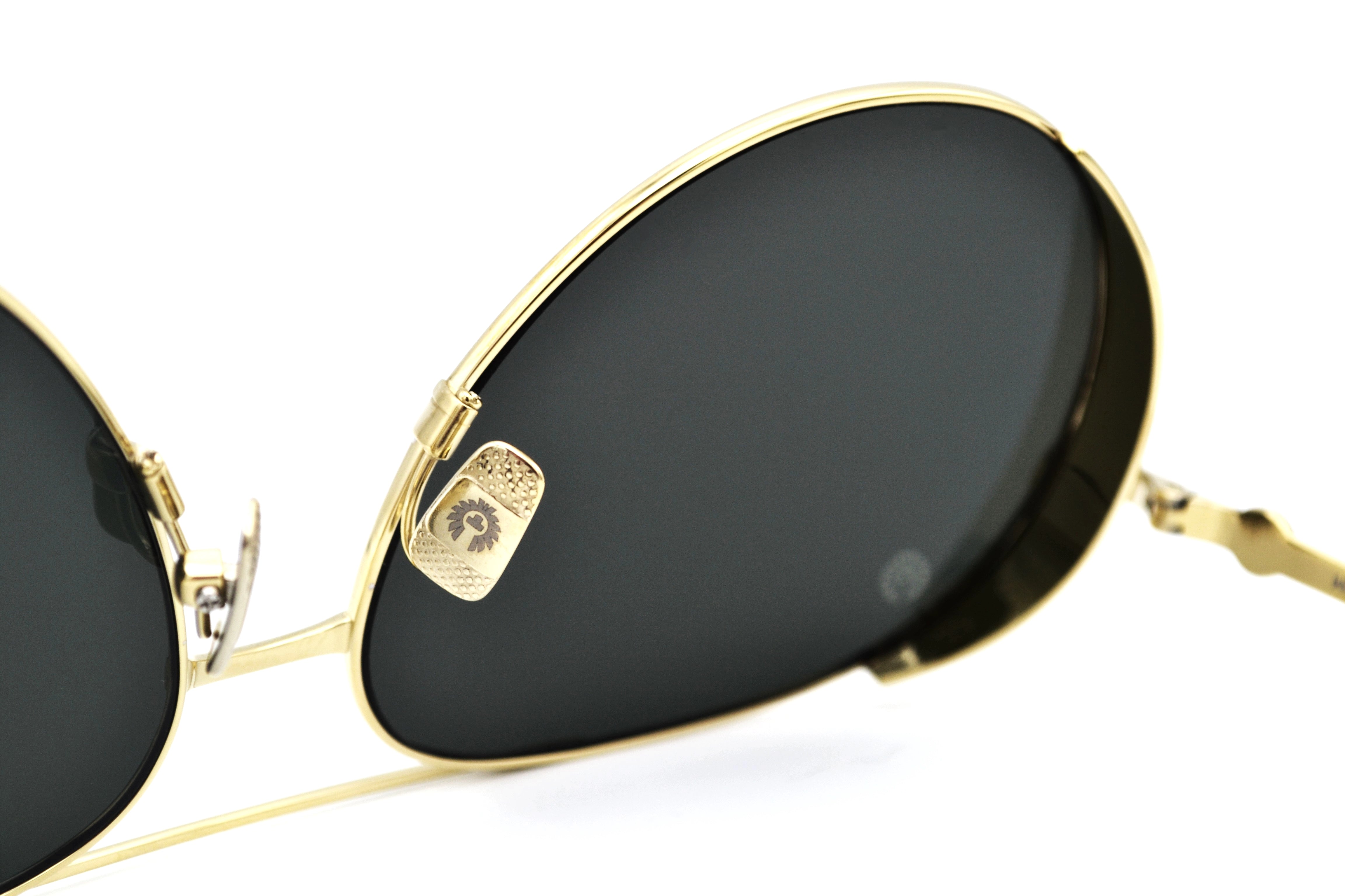 Belstaff ARCHER Gold Sunglasses, Metal Aviator Design, Made in Japan