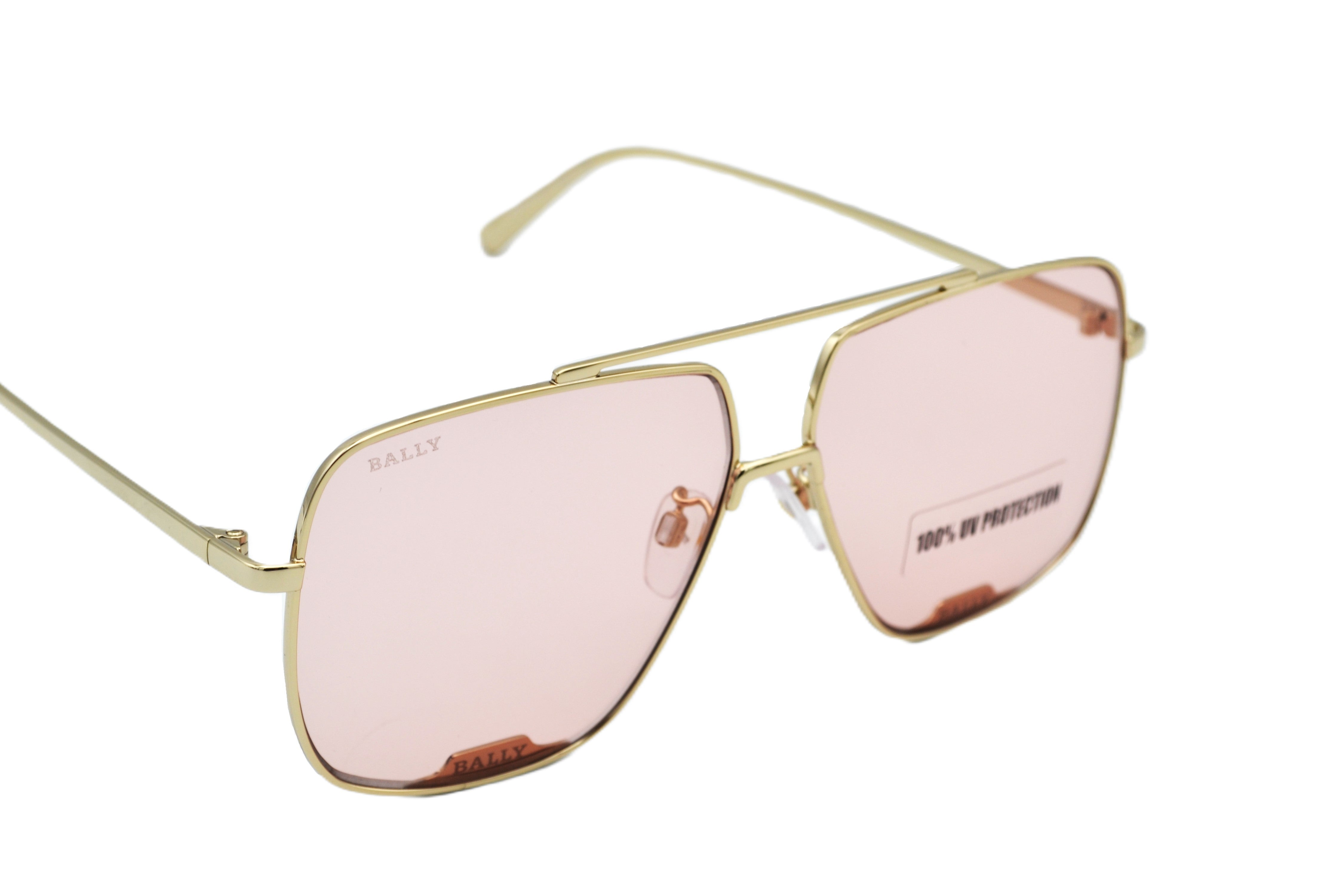 Gafas de sol Bally BY0017D 32Y - Diseño rectangular de metal dorado unisex