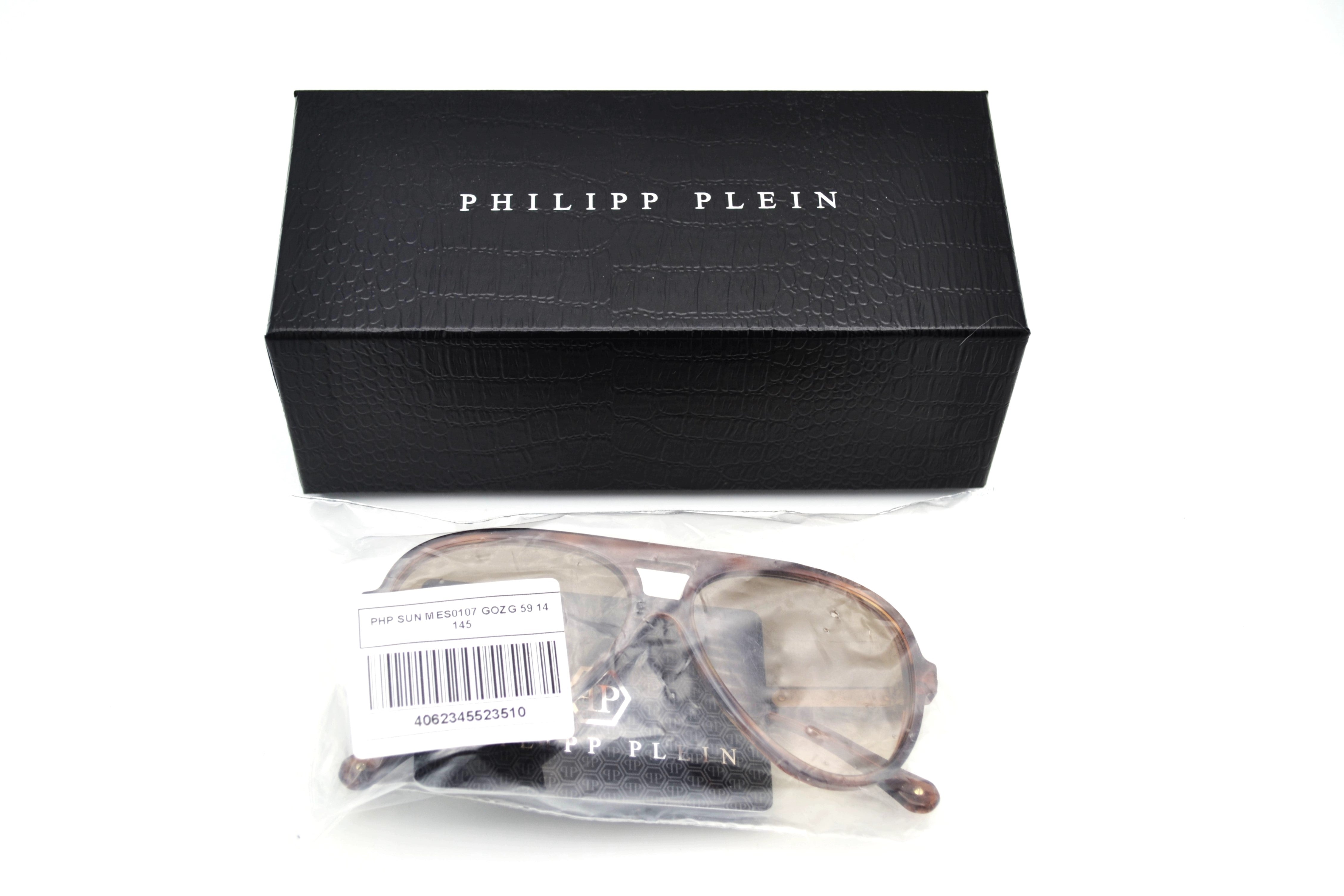 Philipp Plein Sunglasses - MES0107 GOZG Havana Brown Acetate Design for Men