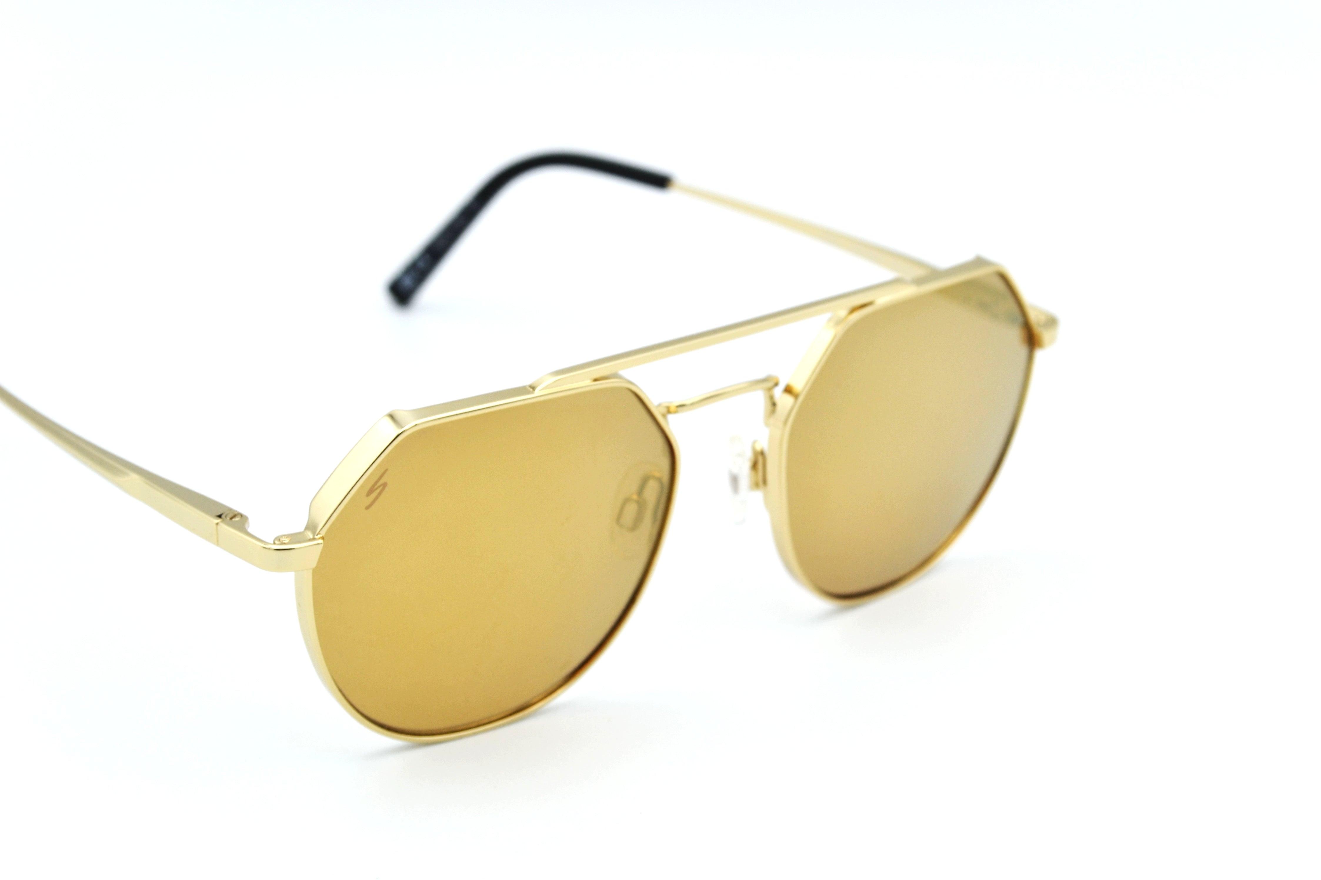 Gafas de sol Serengeti SHELBY SS533003 Diseño de metal dorado, unisex