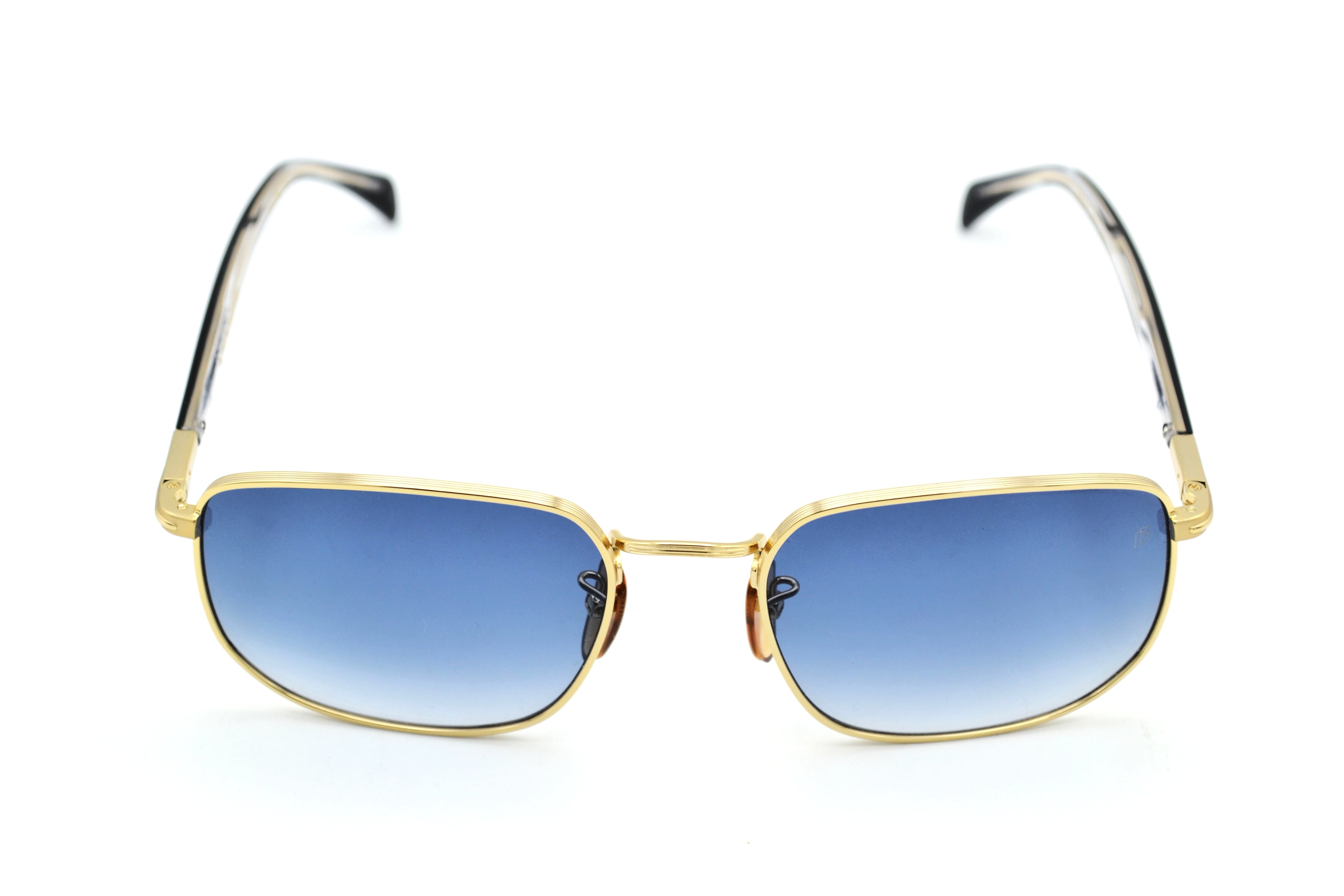 David Beckham DB1143S Sunglasses - Men's Rectangular Gold Metal Design