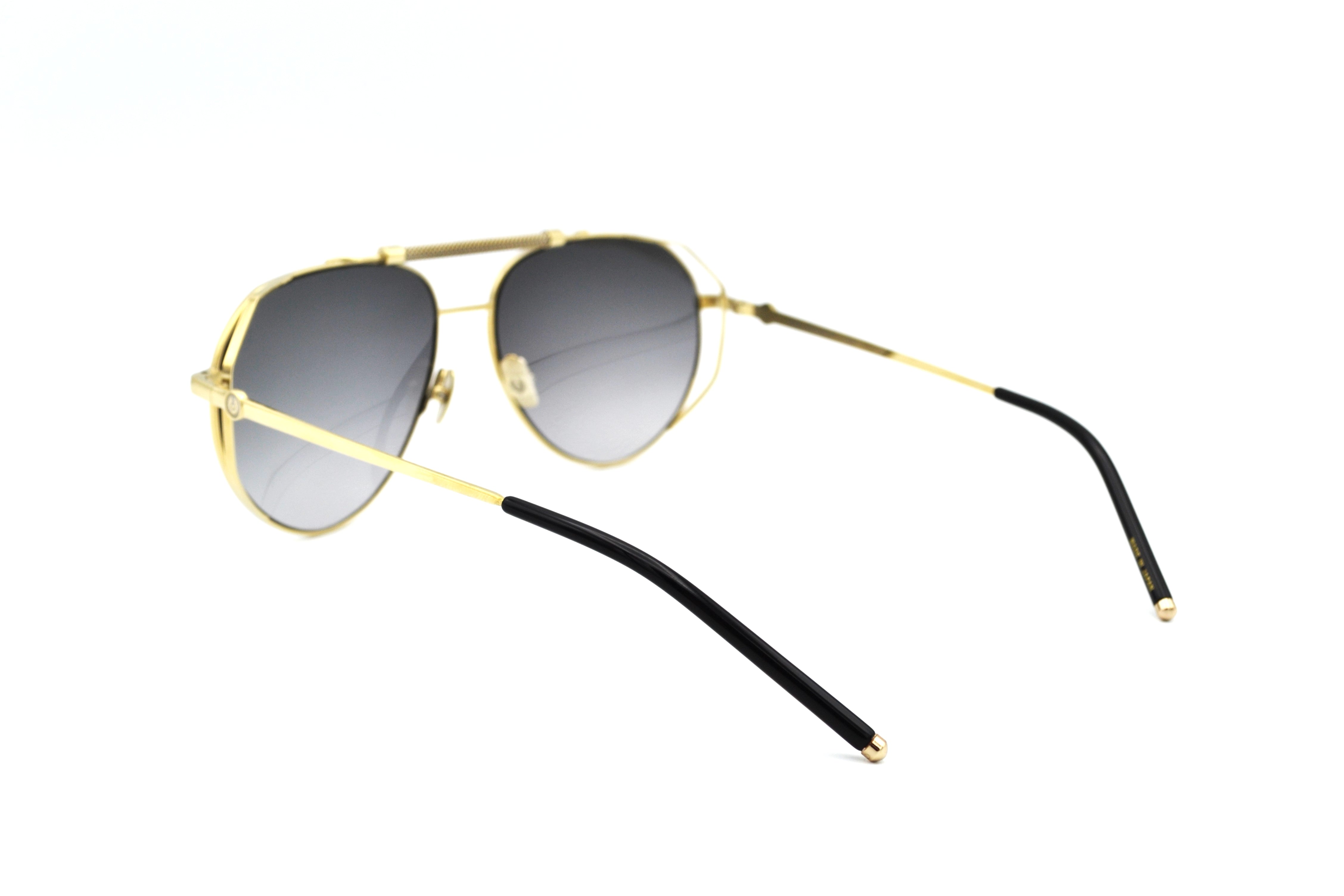 Gafas de sol Belstaff LEGEND Dorado, Diseño de aviador de metal, Fabricado en Japón