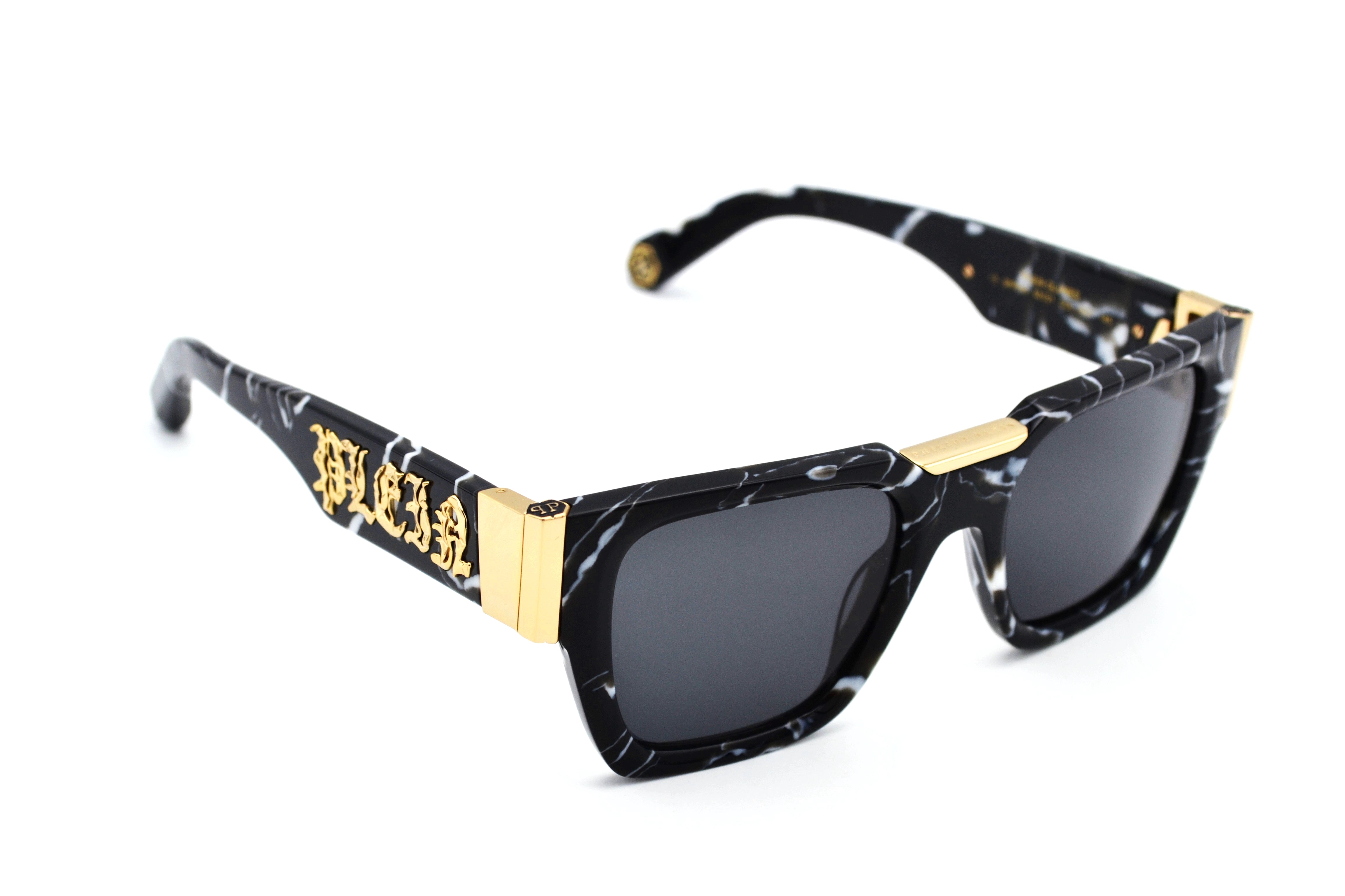 Philipp Plein Sunglasses - PLEIN GLARES SPP095 Acetate and Gold Metal Design for Men