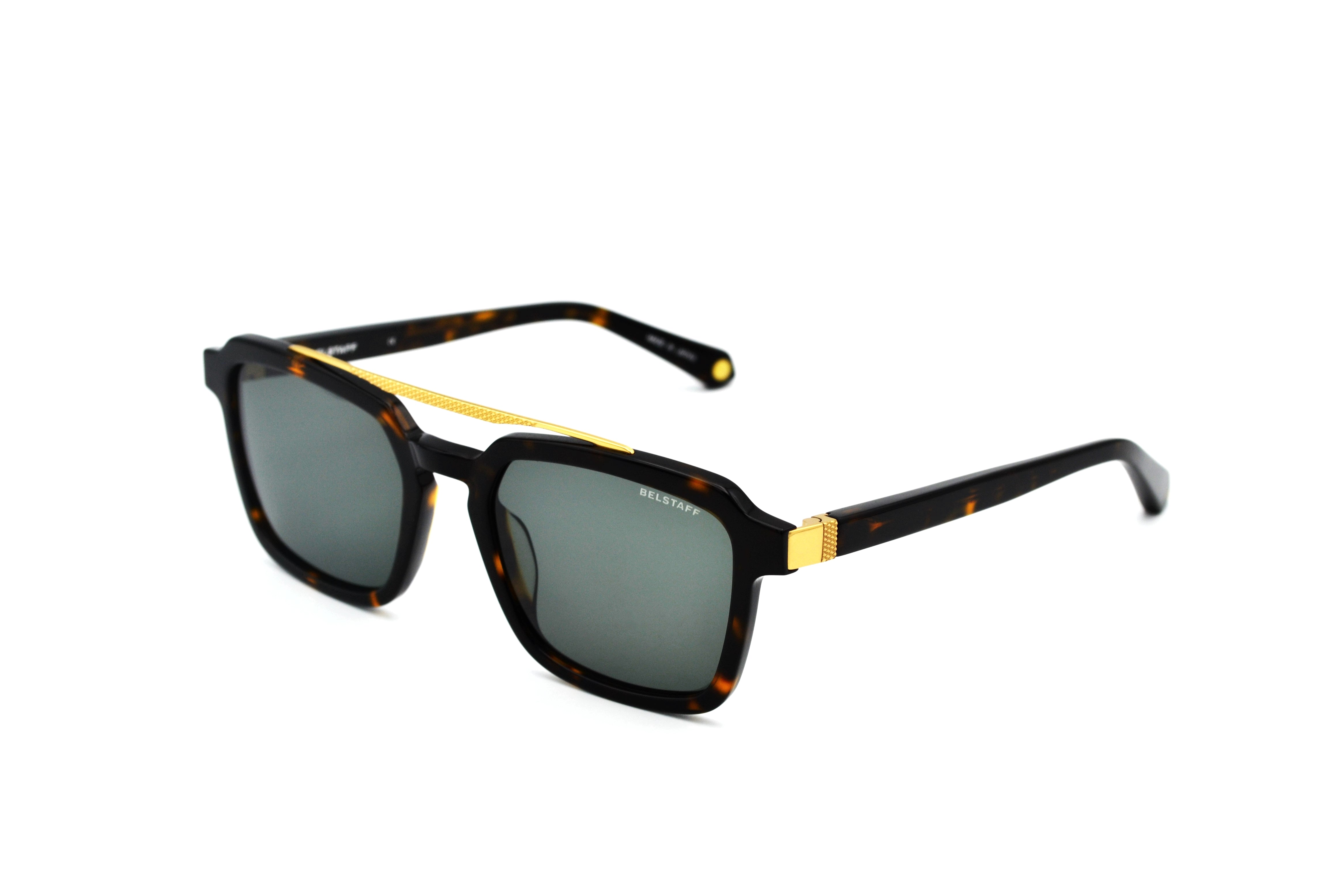 Belstaff CASSEL Gold Sunglasses, Acetate and metal design, Made in Japan