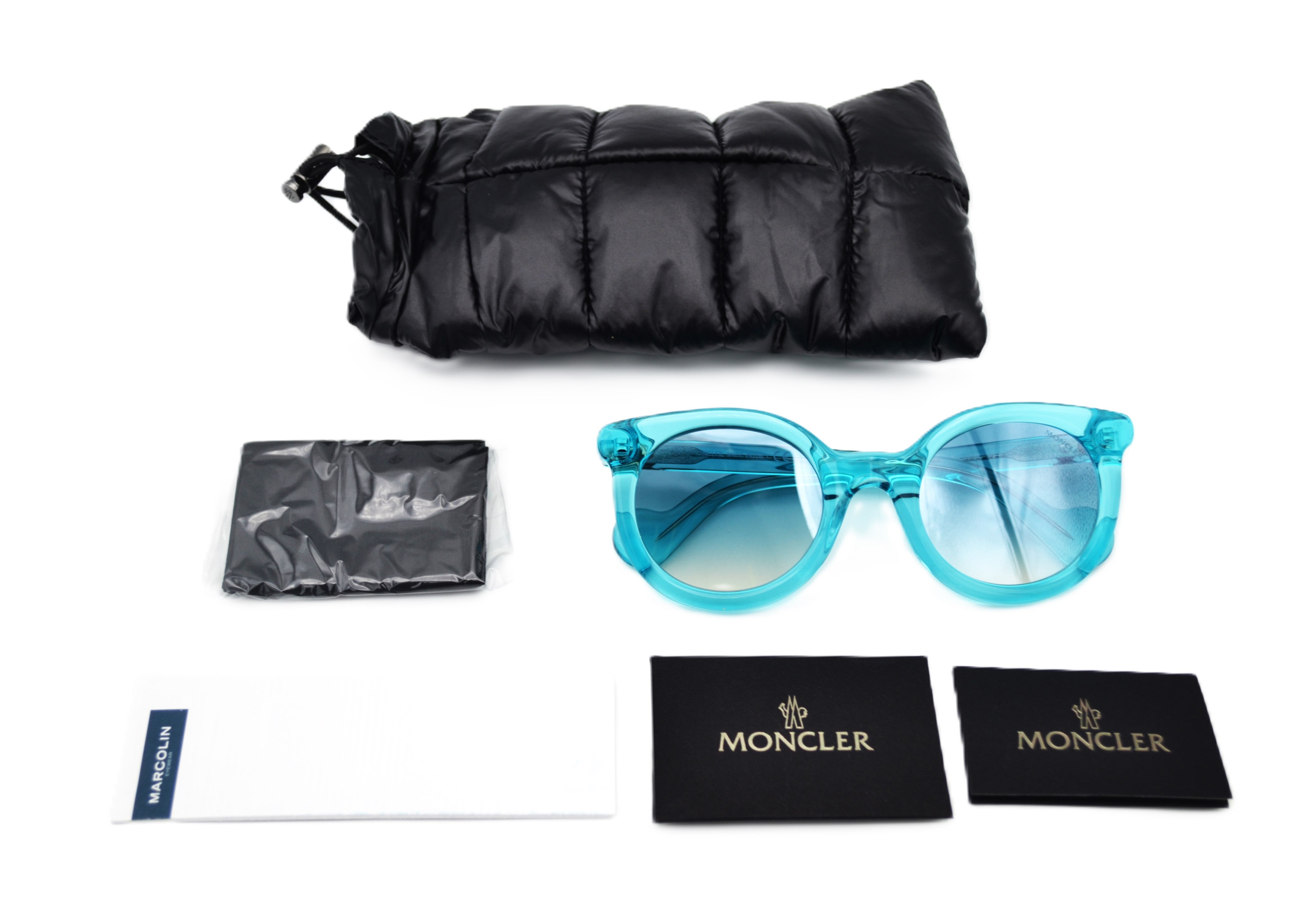 Moncler ML0015 84X Sunglasses - Transparent Blue Acetate Design, Unisex