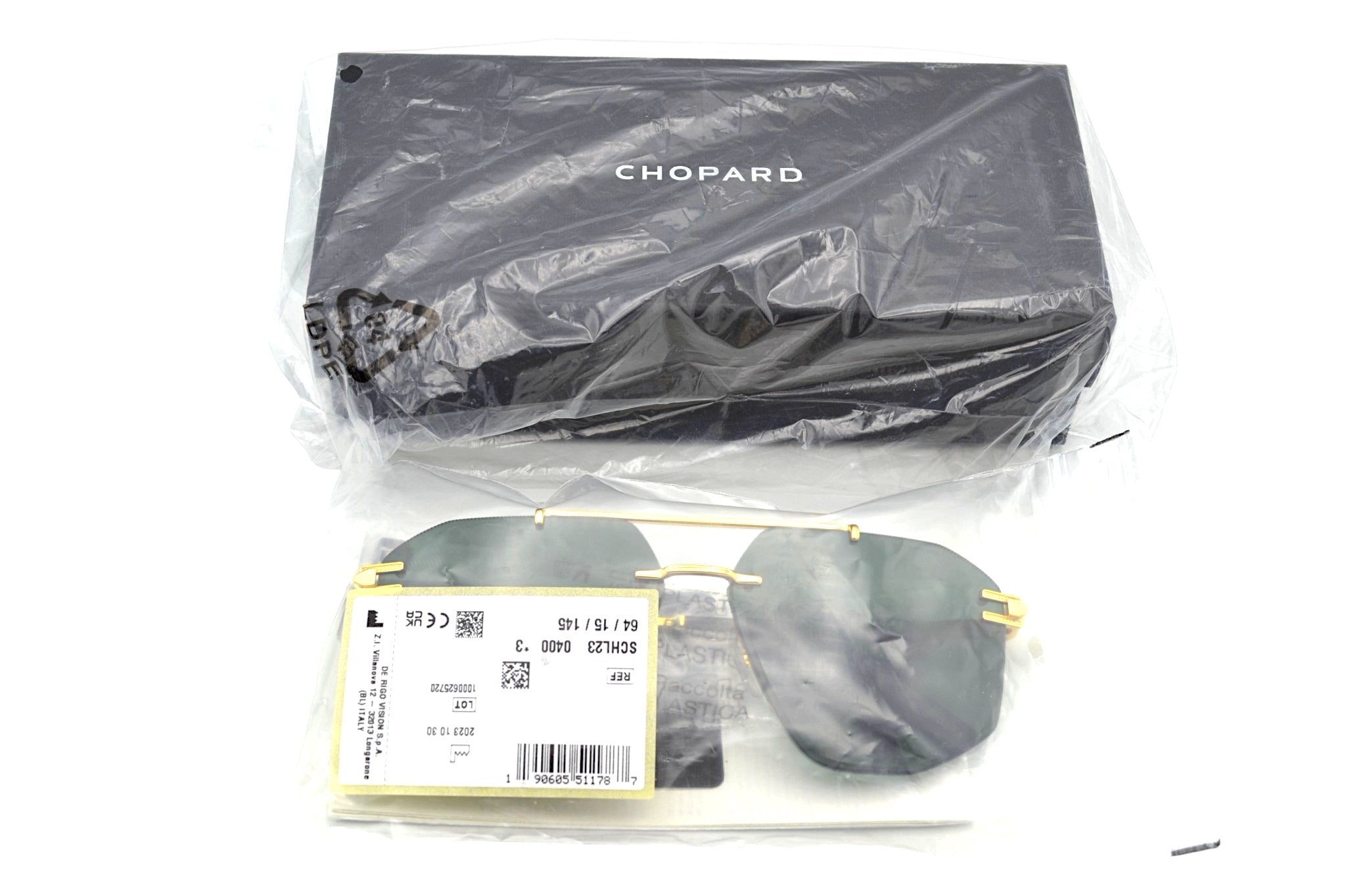 Gafas de sol Chopard SCHL23 0400 Diseño rectangular rimless para hombre