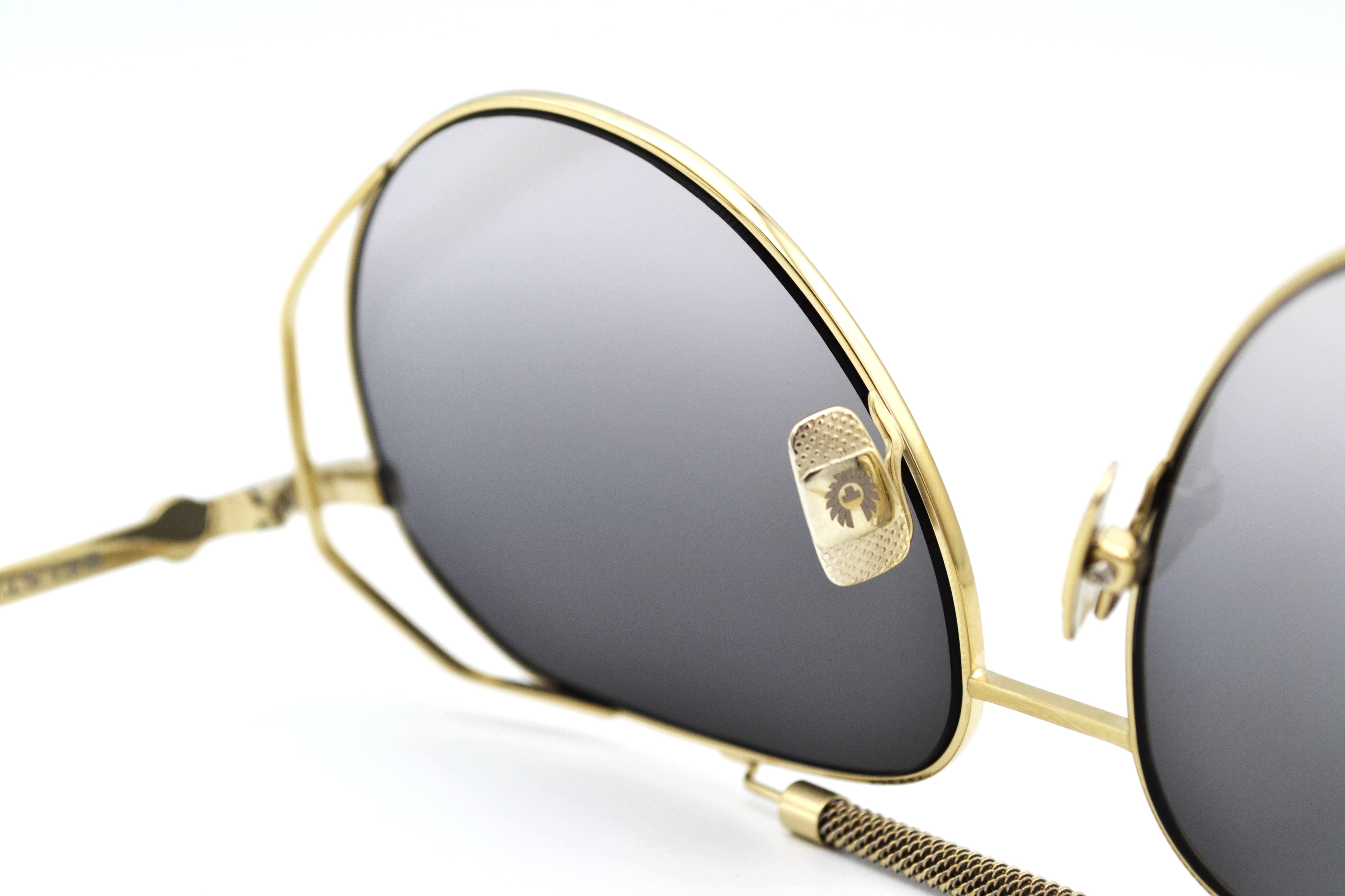 Gafas de sol Belstaff LEGEND Dorado, Diseño de aviador de metal, Fabricado en Japón