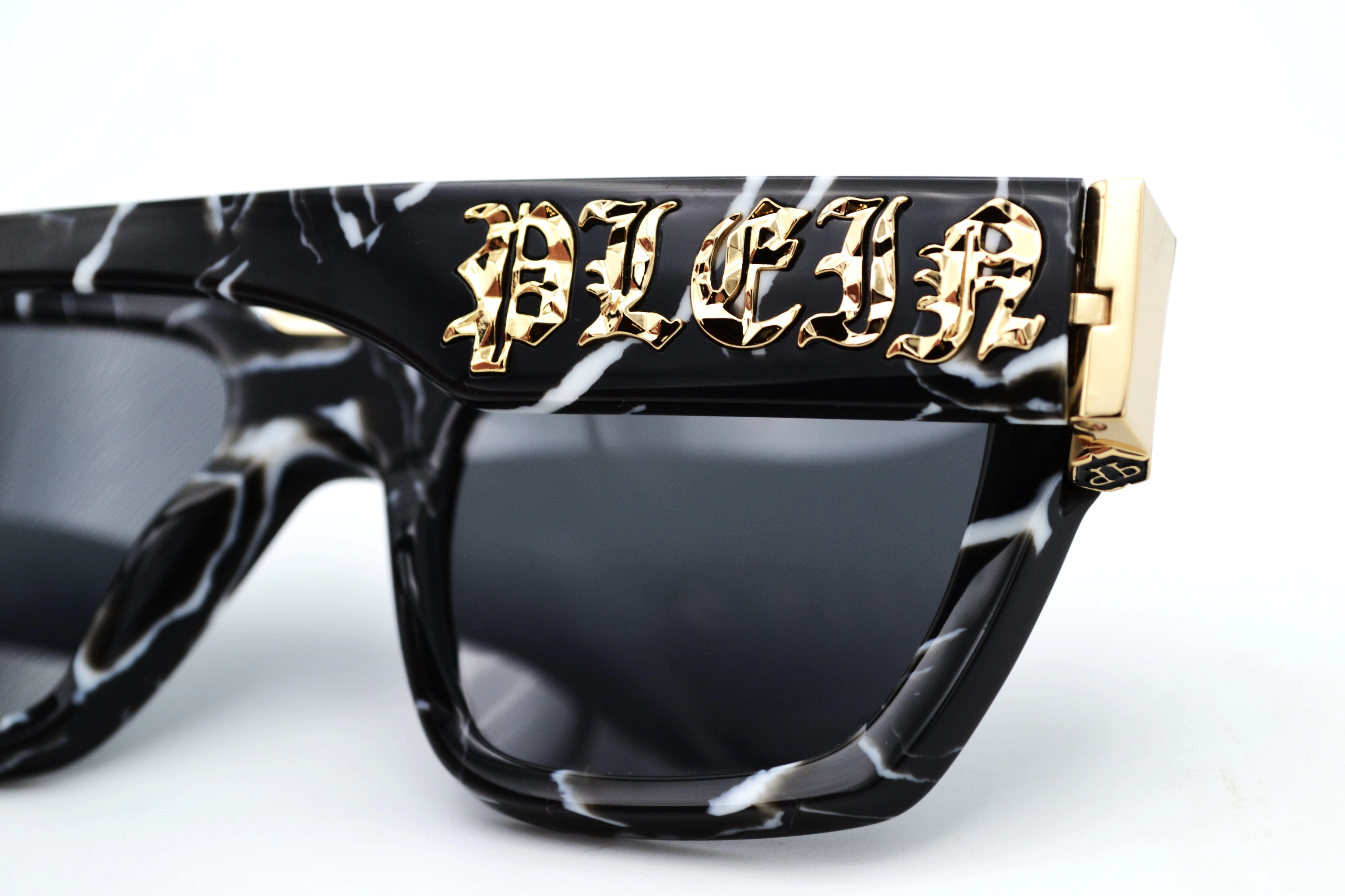 Philipp Plein Sunglasses - PLEIN GLARES SPP095 Acetate and Gold Metal Design for Men