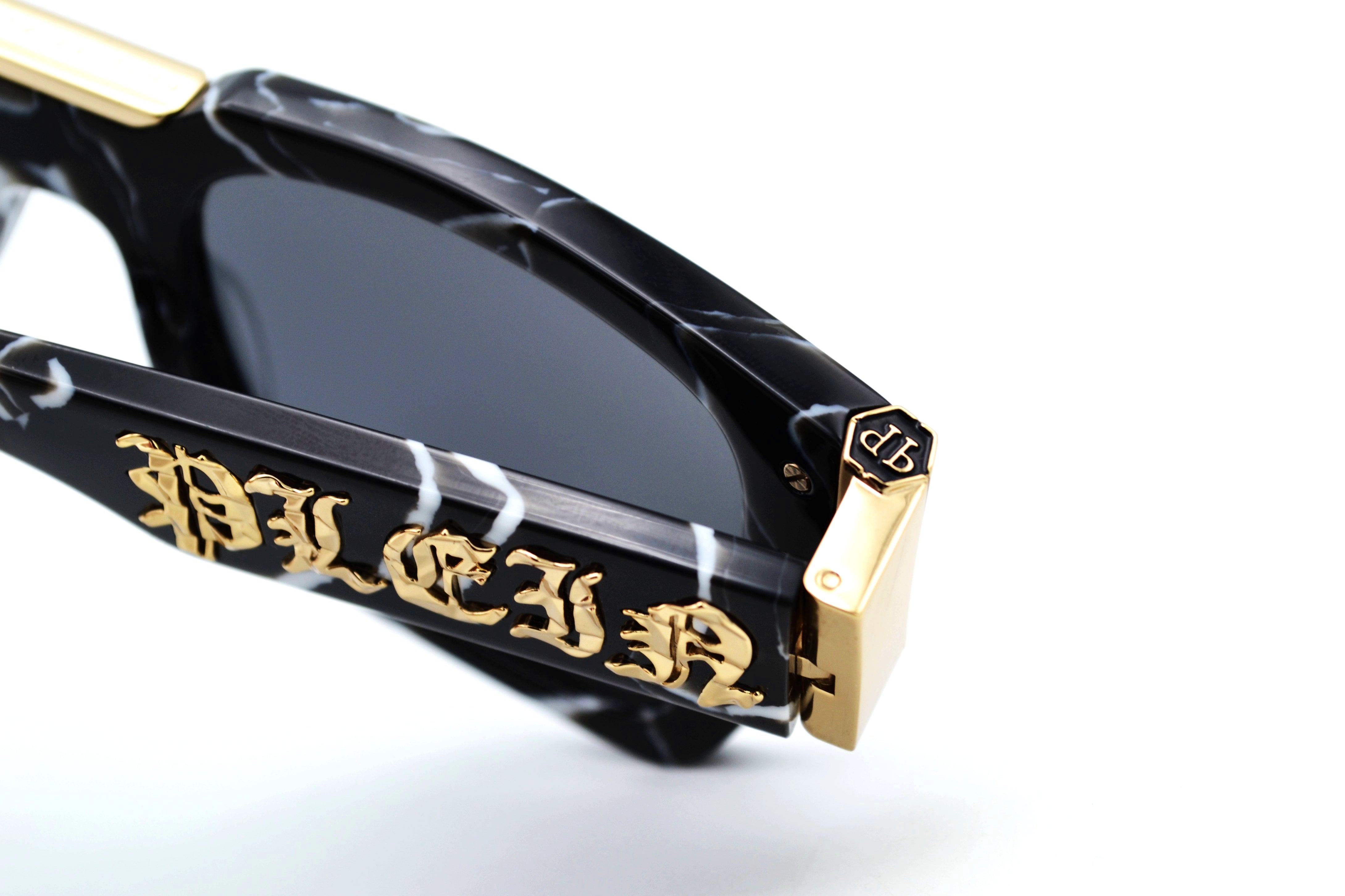 Philipp Plein Sunglasses - PLEIN GLARES SPP095 Acetate and Gold Metal Design for Men