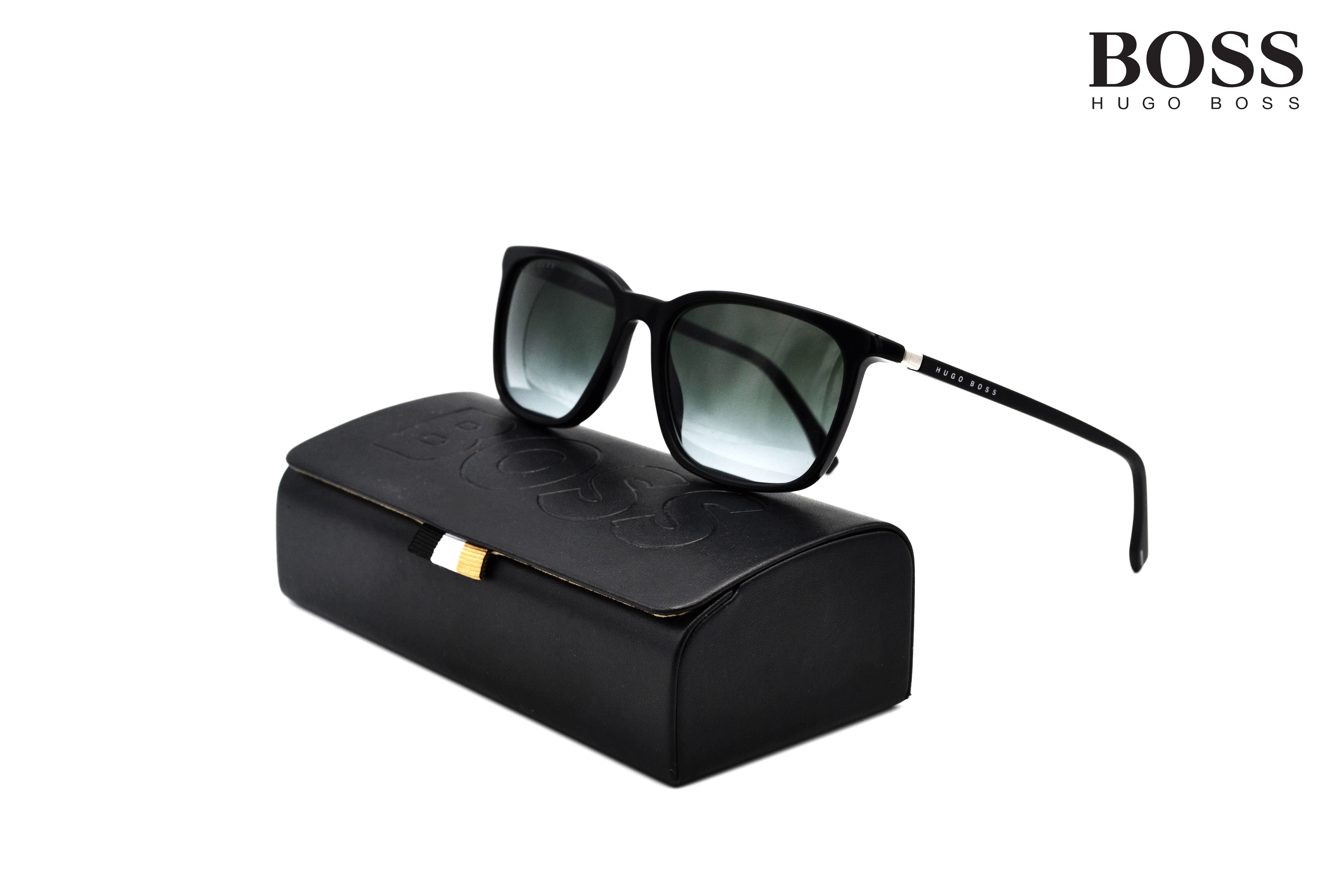 Gafas de sol Hugo Boss 0959SIT Fabricado en Italia - Diseño rectangular de acetato negro