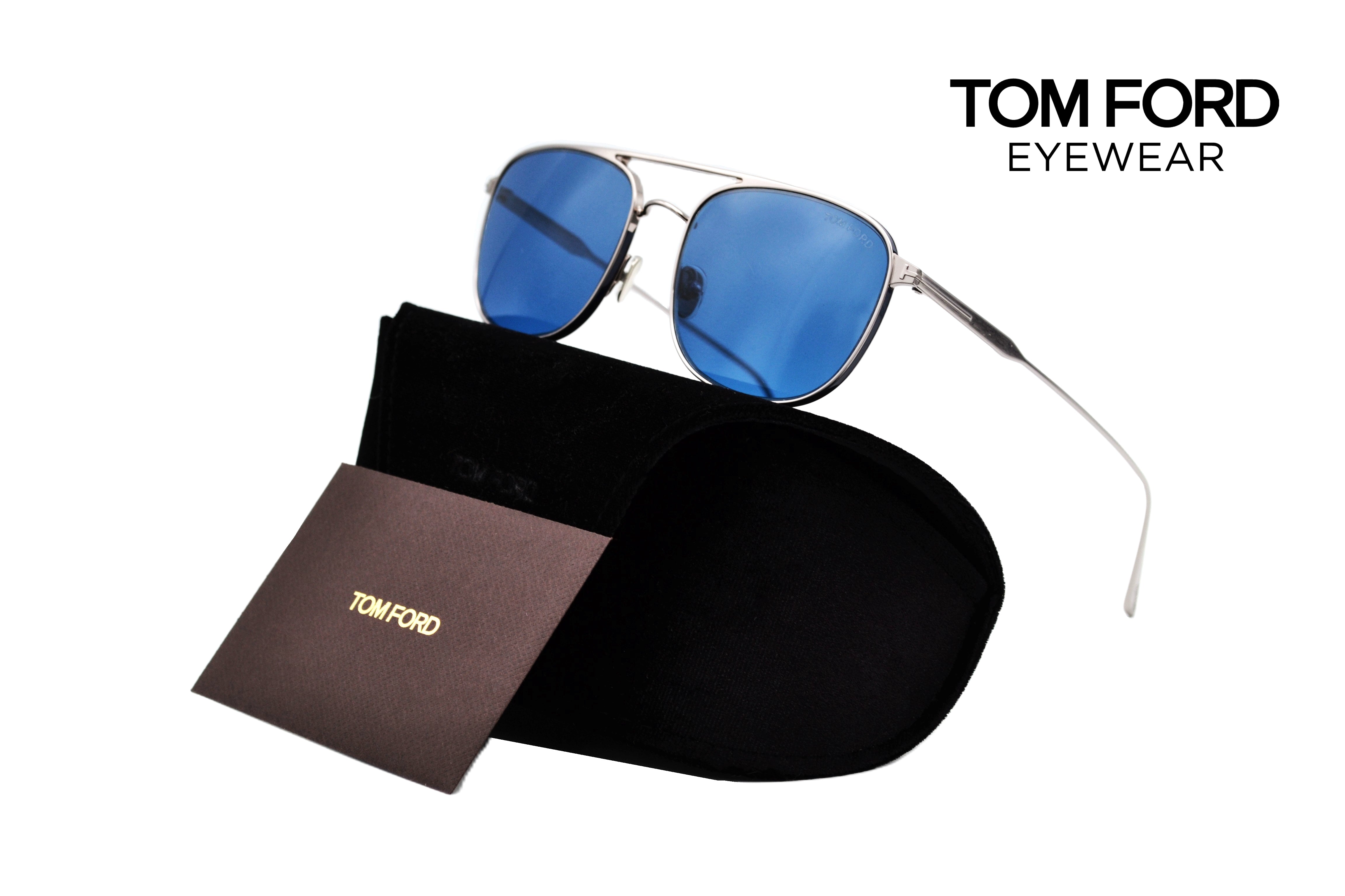 Gafas de sol Tom Ford JAKE TF827 14V - Diseño rectangular de metal plateado