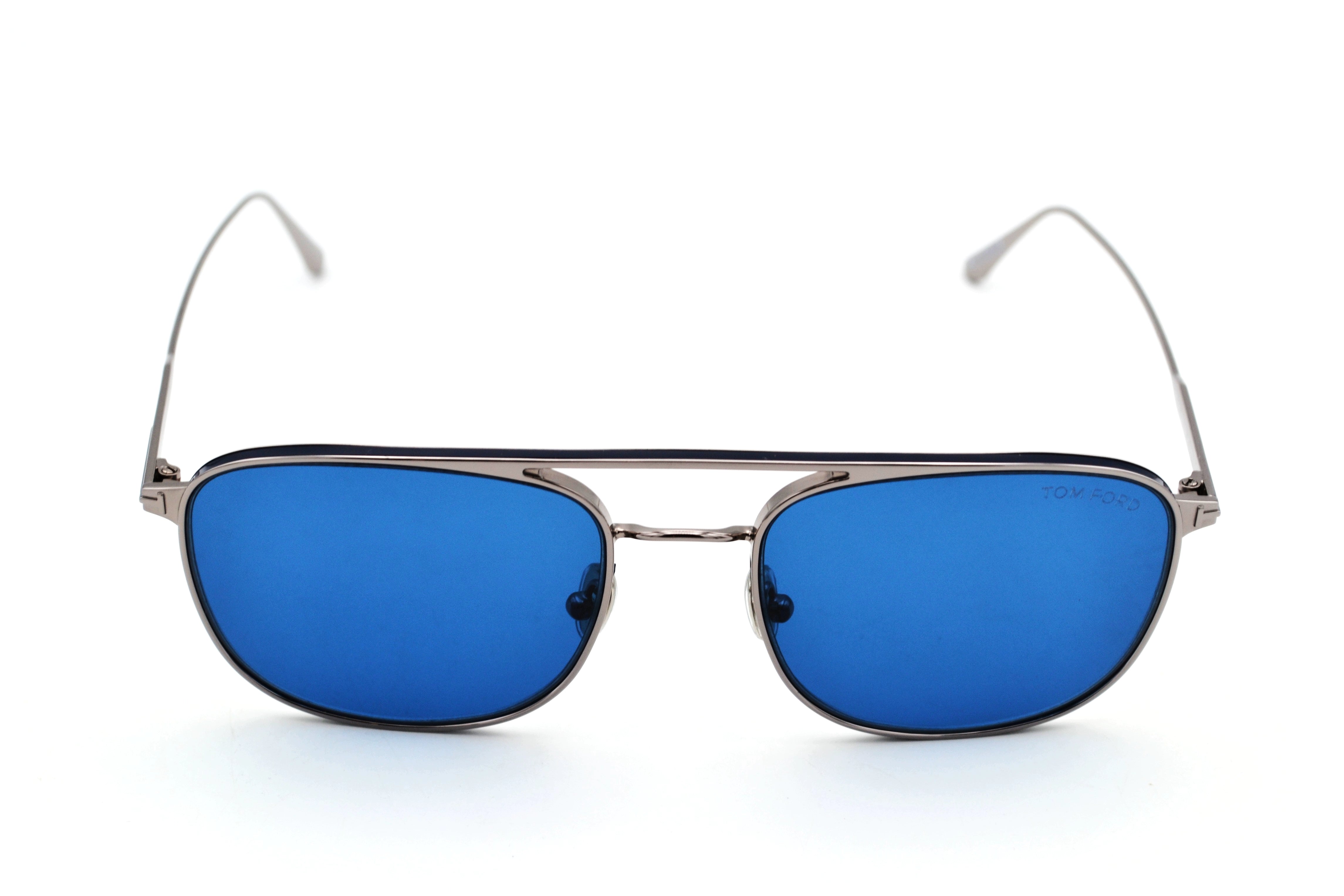 Gafas de sol Tom Ford JAKE TF827 14V - Diseño rectangular de metal plateado