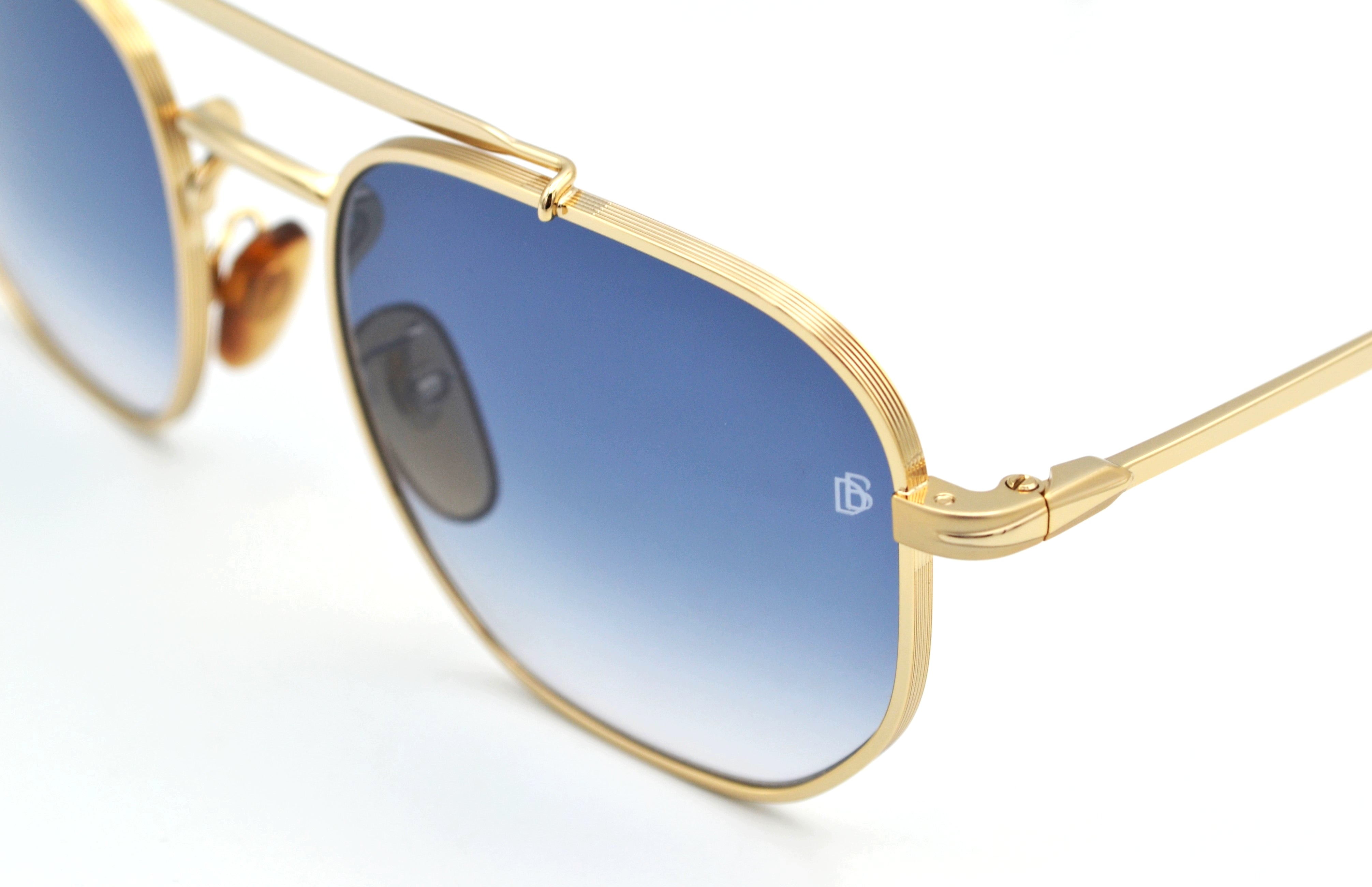 David Beckham DB1079S Sunglasses - Men's Rectangular Gold Metal Design