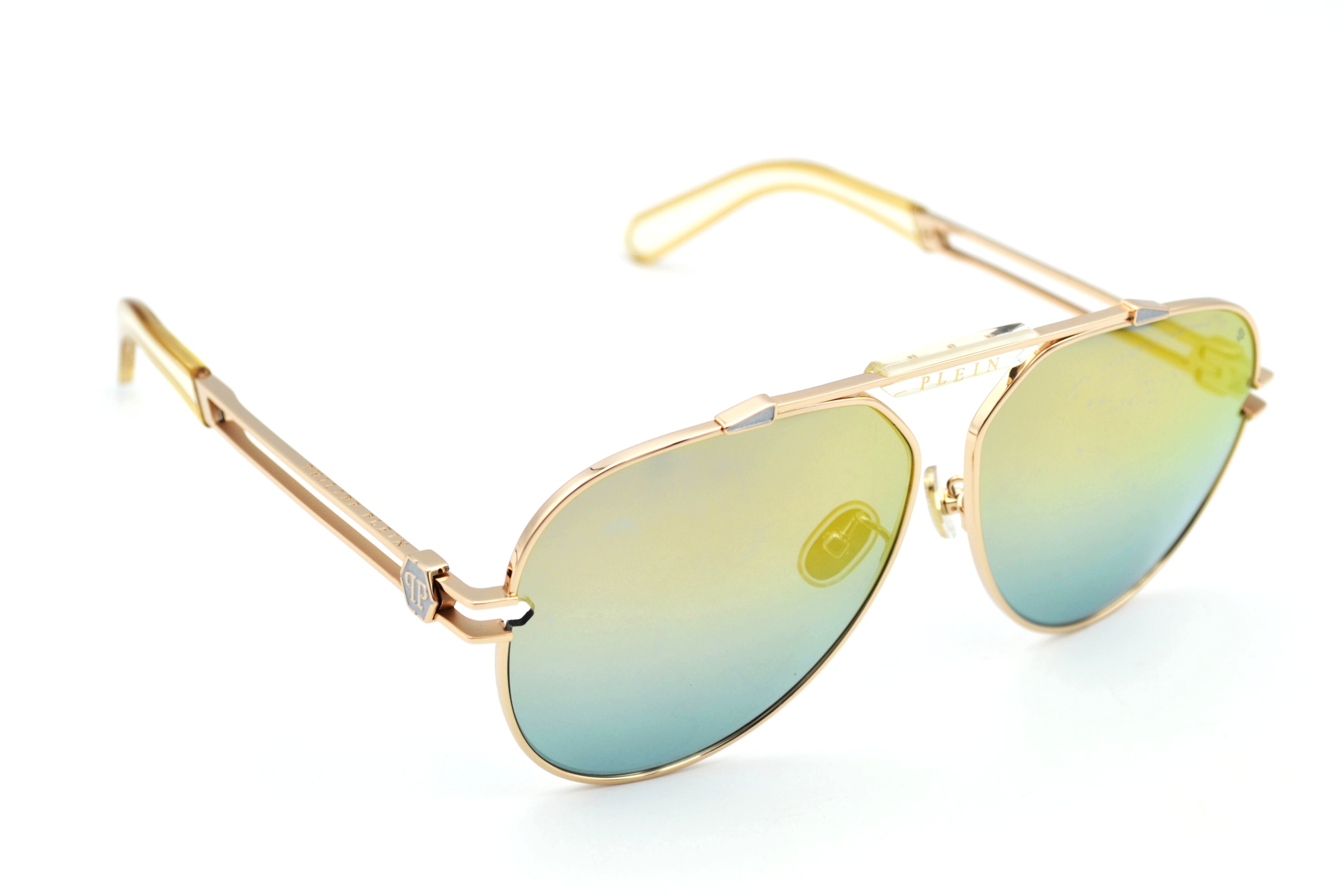 Philipp Plein Sunglasses - GOLDEN PLEIN SEVENTIES SPP048 Men's Gold Metal Design