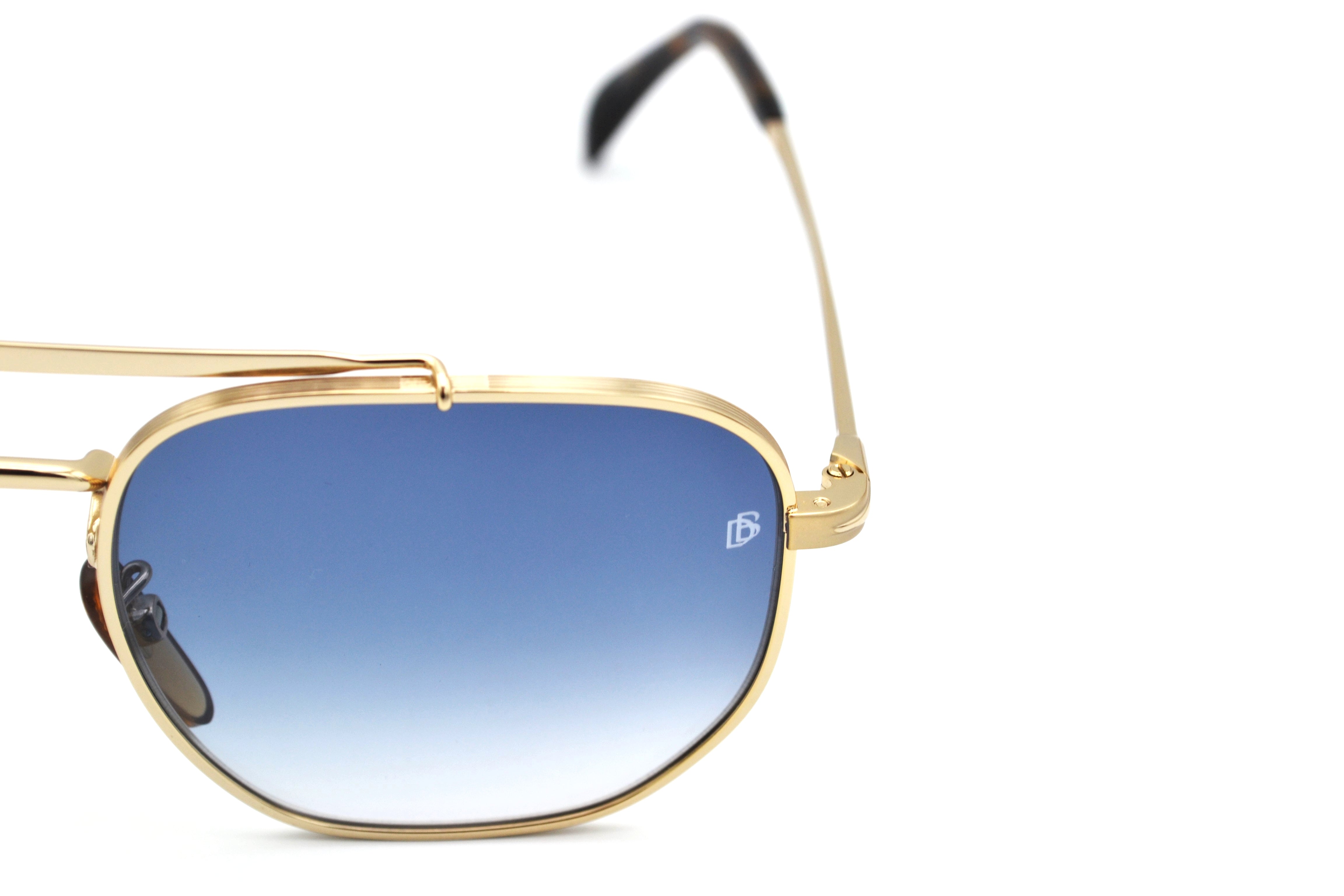 David Beckham DB1079S Sunglasses - Men's Rectangular Gold Metal Design