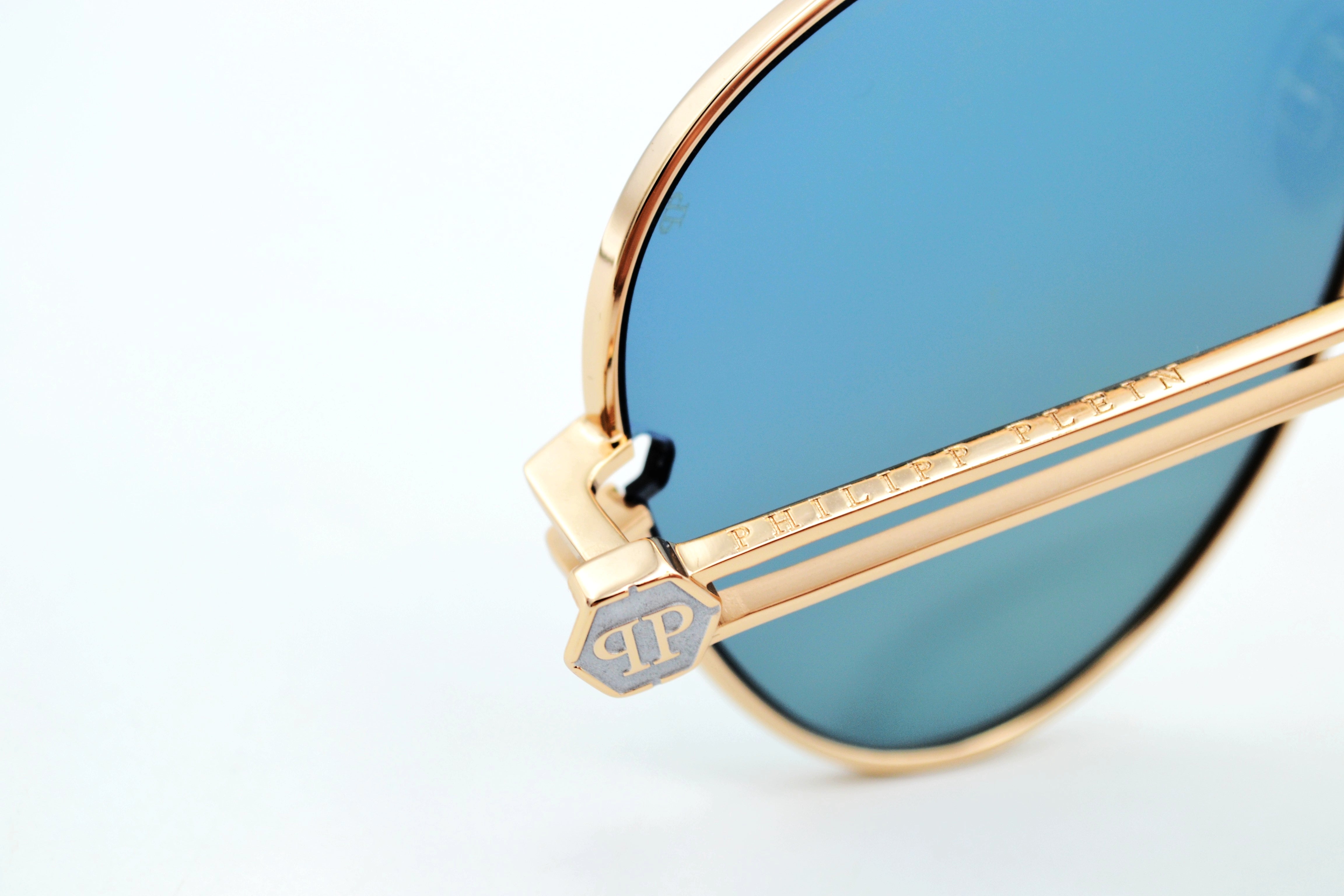 Philipp Plein Sunglasses - GOLDEN PLEIN SEVENTIES SPP048 Men's Gold Metal Design