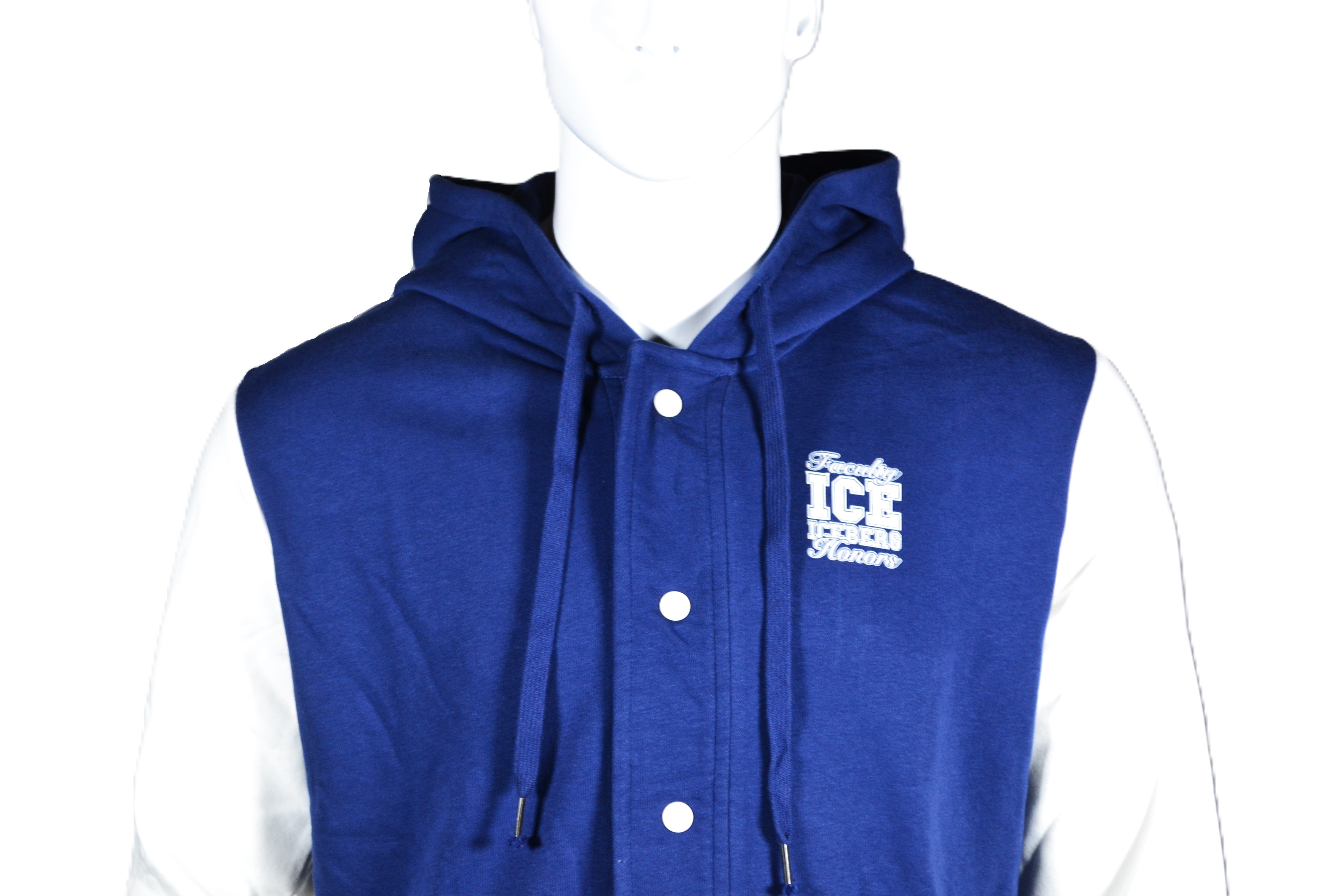 Sudadera ICE Iceberg Estilo Universitario en Azul y Blanco – Casual y Moderna