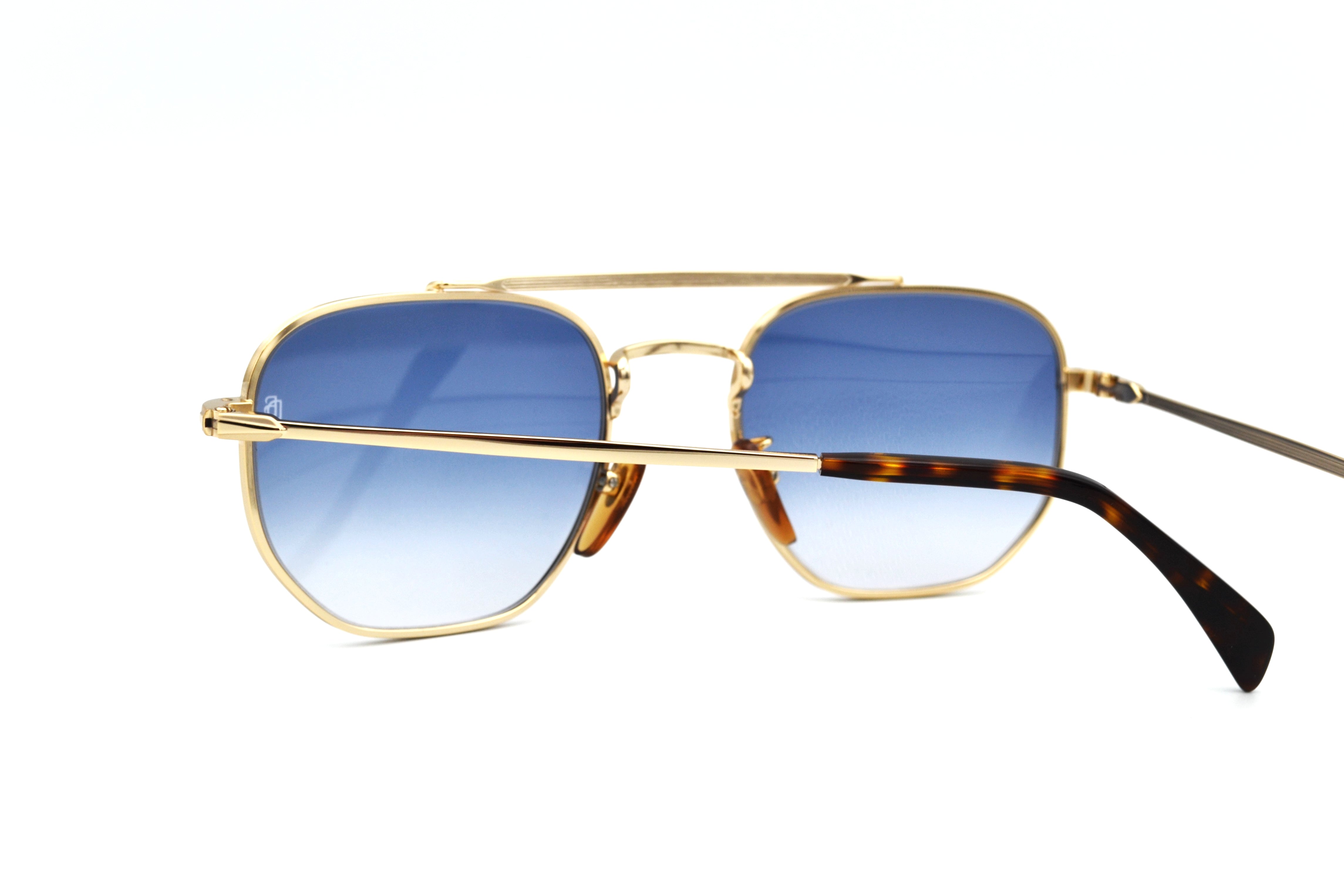 David Beckham DB1079S Sunglasses - Men's Rectangular Gold Metal Design