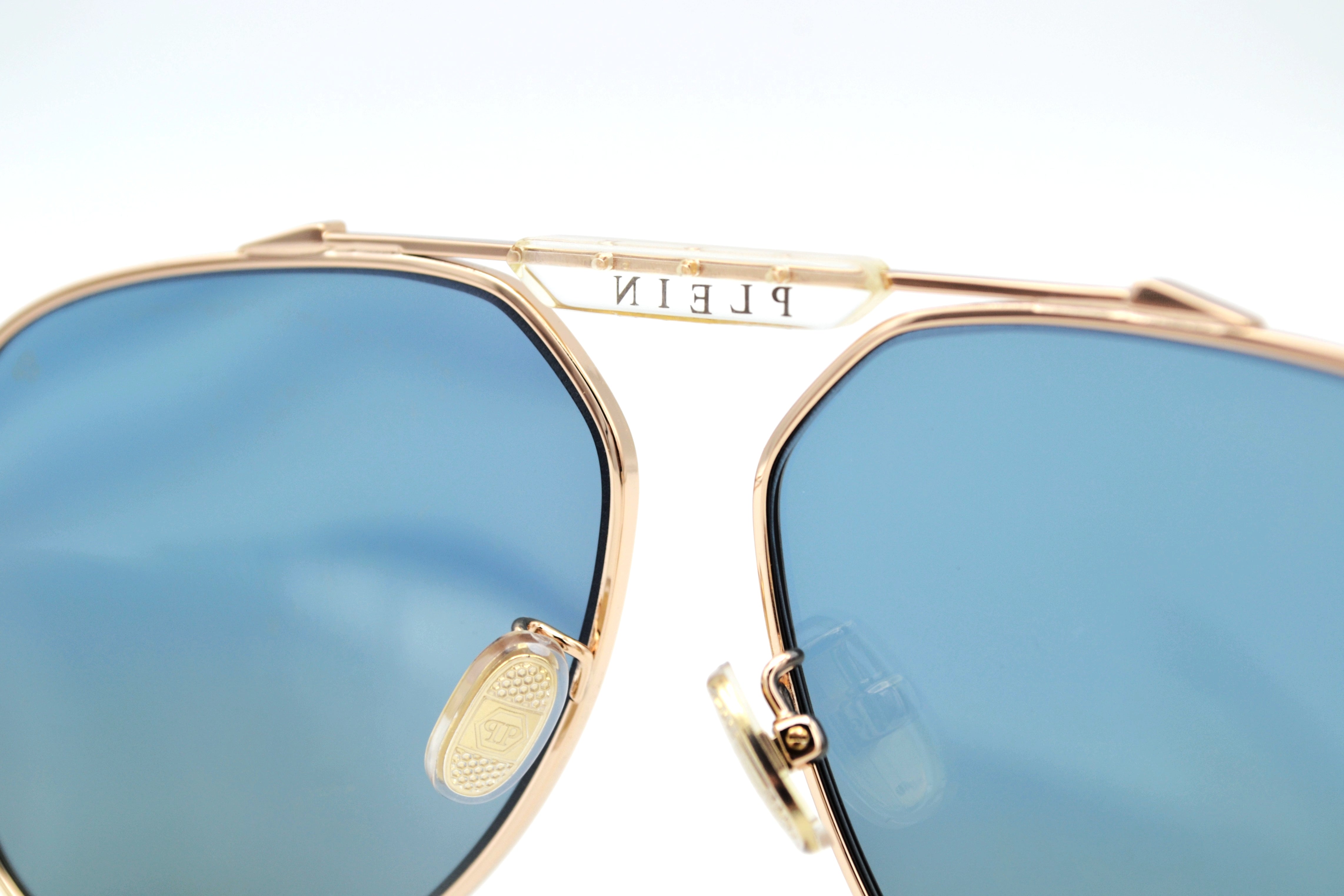 Philipp Plein Sunglasses - GOLDEN PLEIN SEVENTIES SPP048 Men's Gold Metal Design