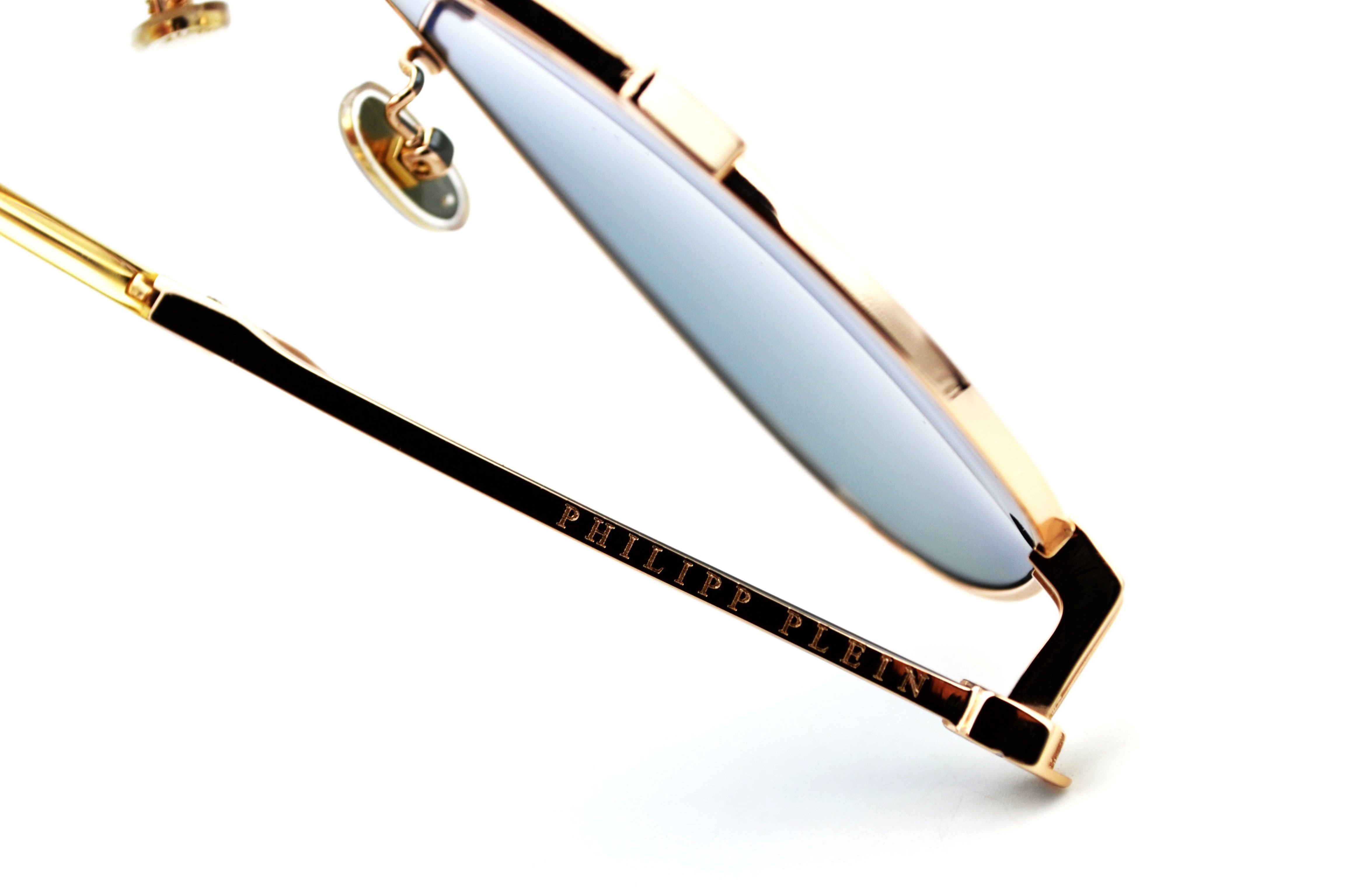 Philipp Plein Sunglasses - GOLDEN PLEIN SEVENTIES SPP048 Men's Gold Metal Design