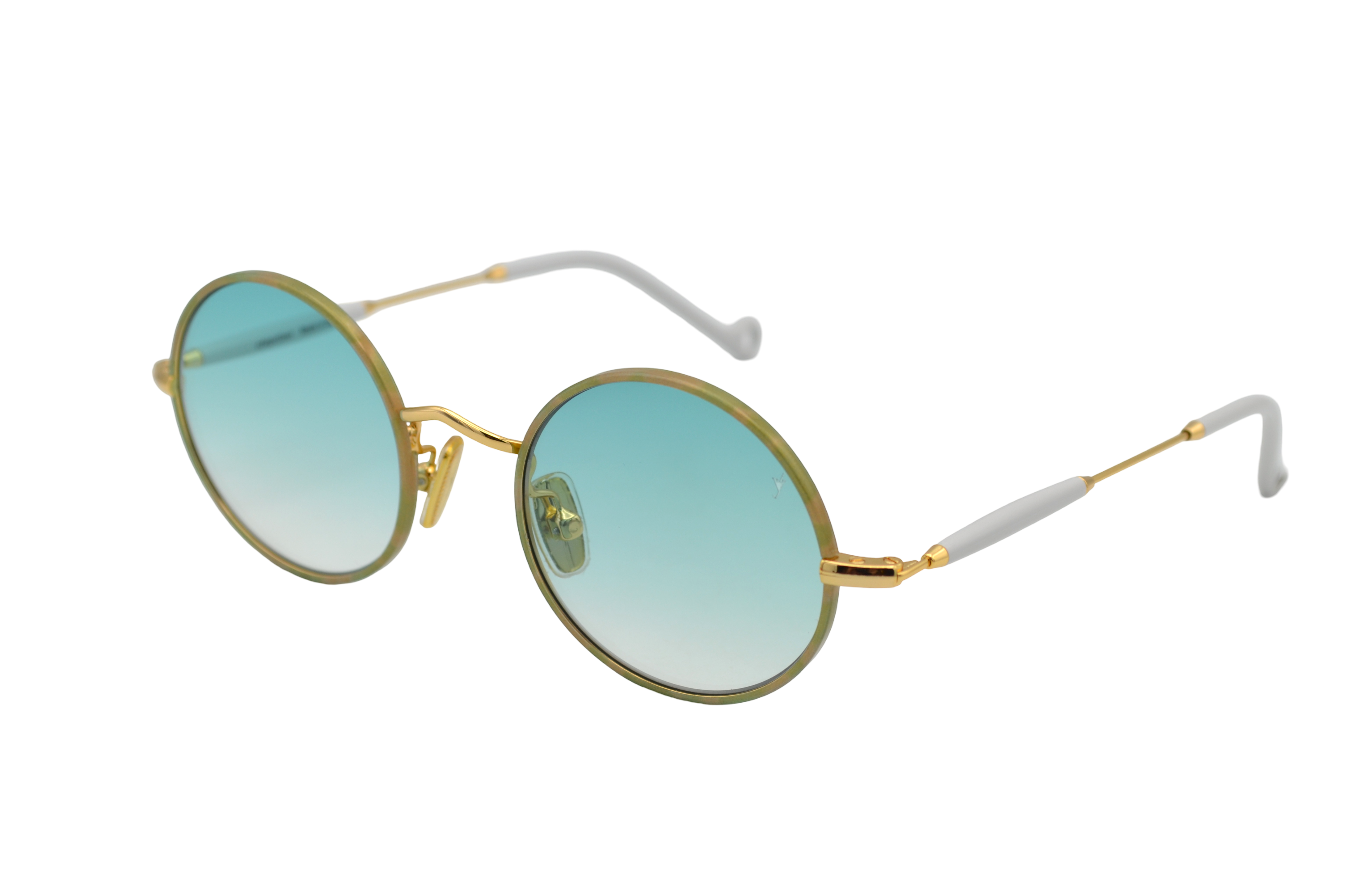 Gafas de sol Eyepetizer- QUATRE diseño redondeado de metal dorado, para mujer