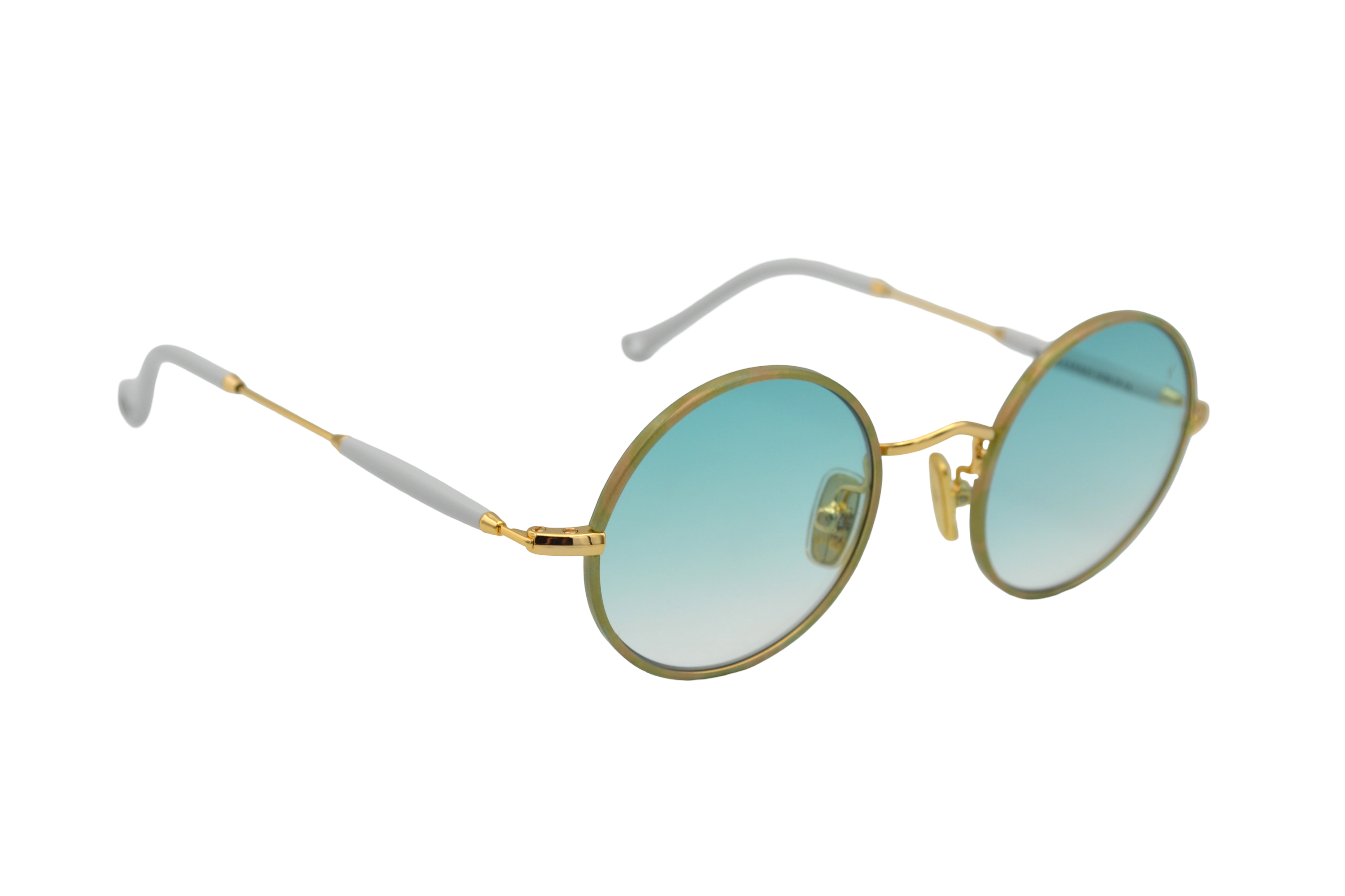 Gafas de sol Eyepetizer- QUATRE diseño redondeado de metal dorado, para mujer