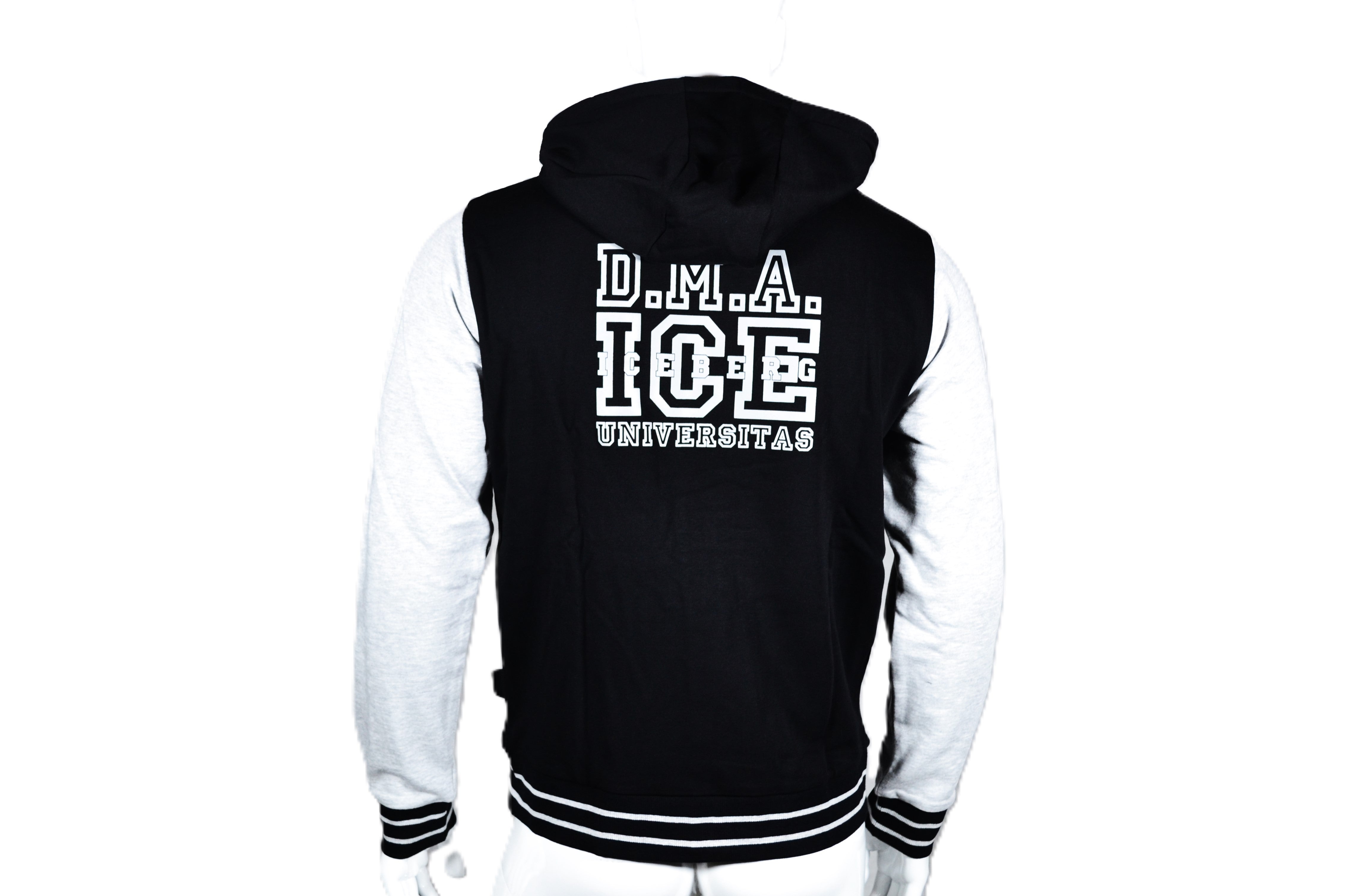 Sudadera ICE Iceberg Estilo Universitario en Negro y gris  – Casual y Moderna