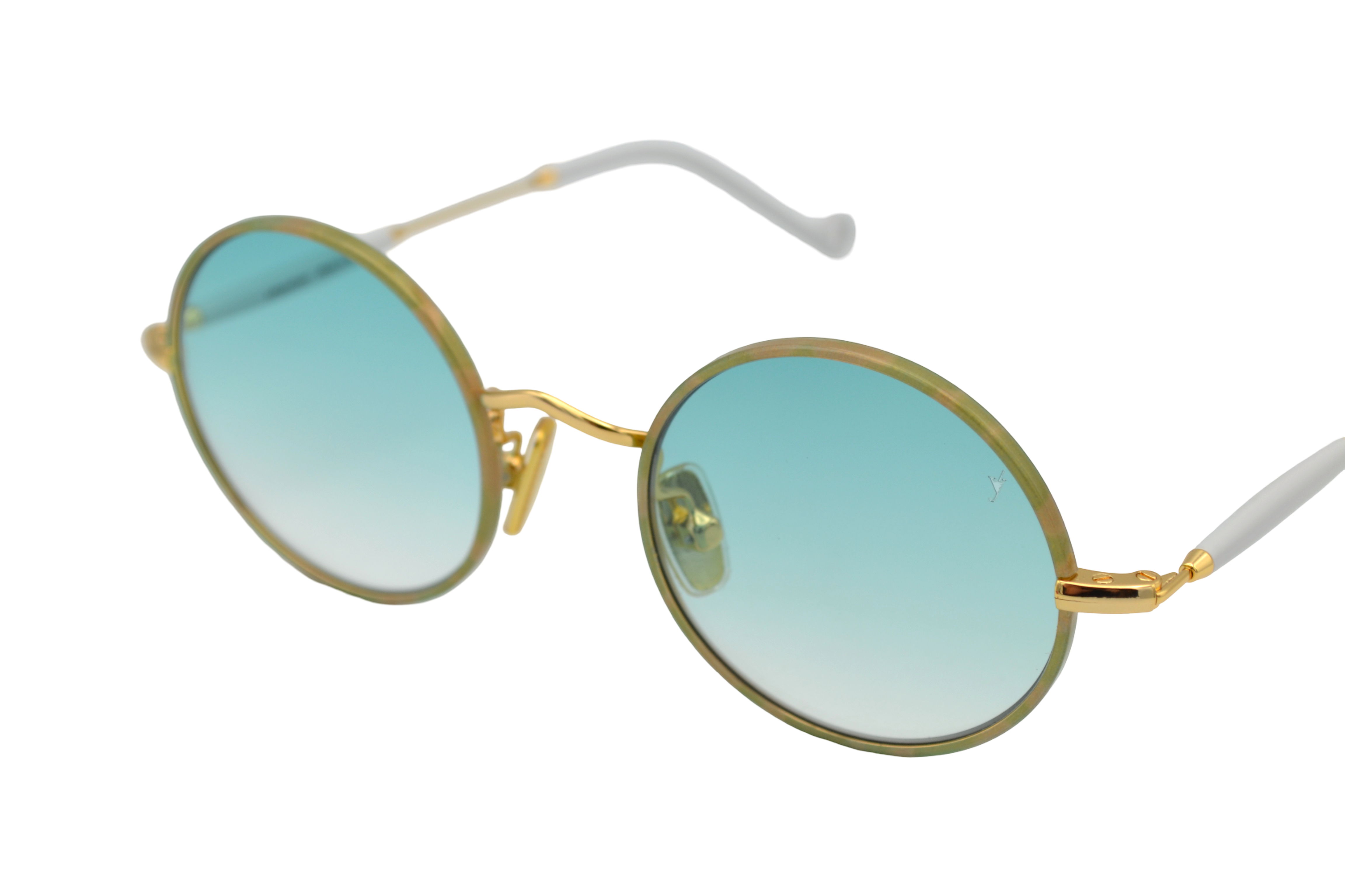 Gafas de sol Eyepetizer- QUATRE diseño redondeado de metal dorado, para mujer