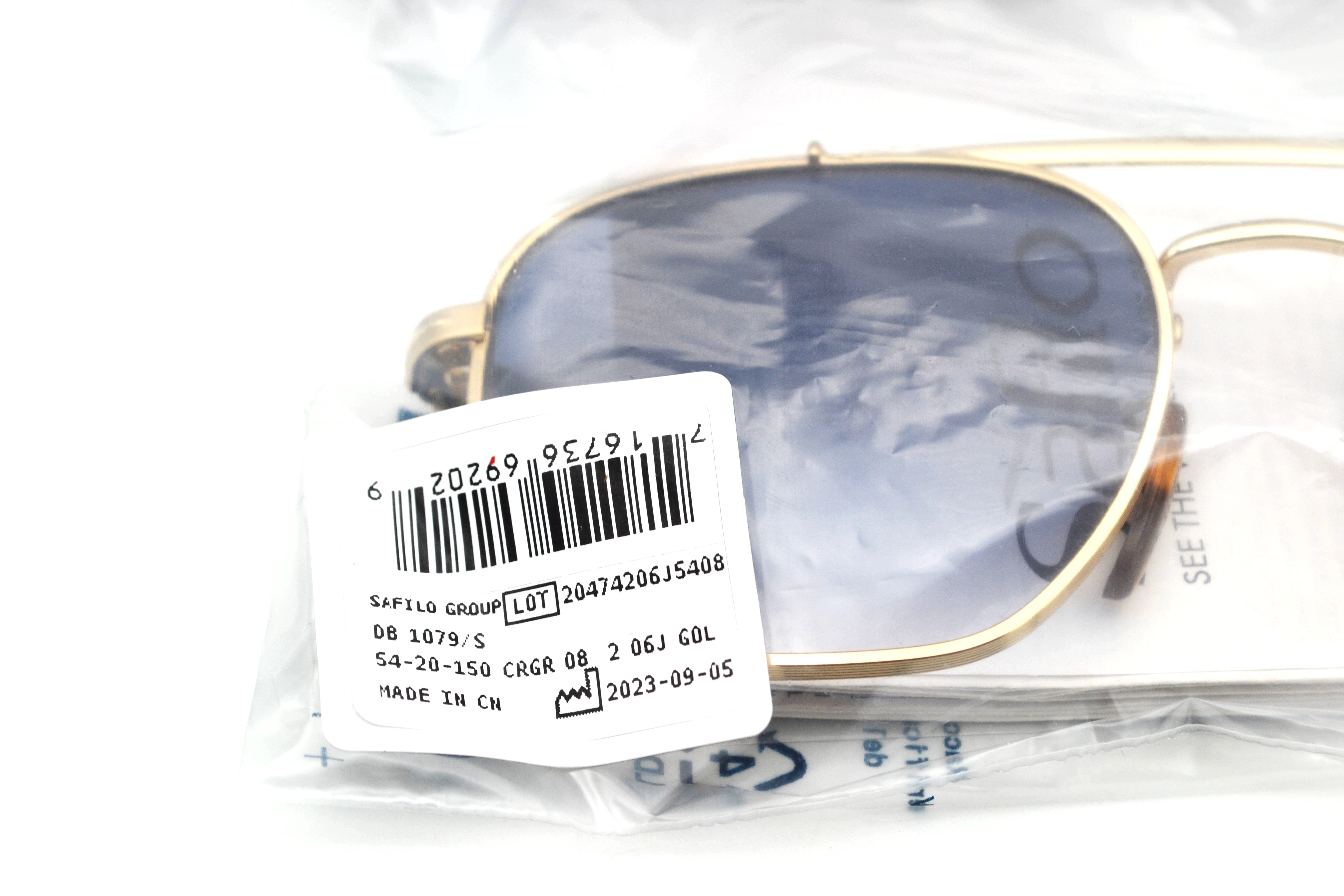 David Beckham DB1079S Sunglasses - Men's Rectangular Gold Metal Design