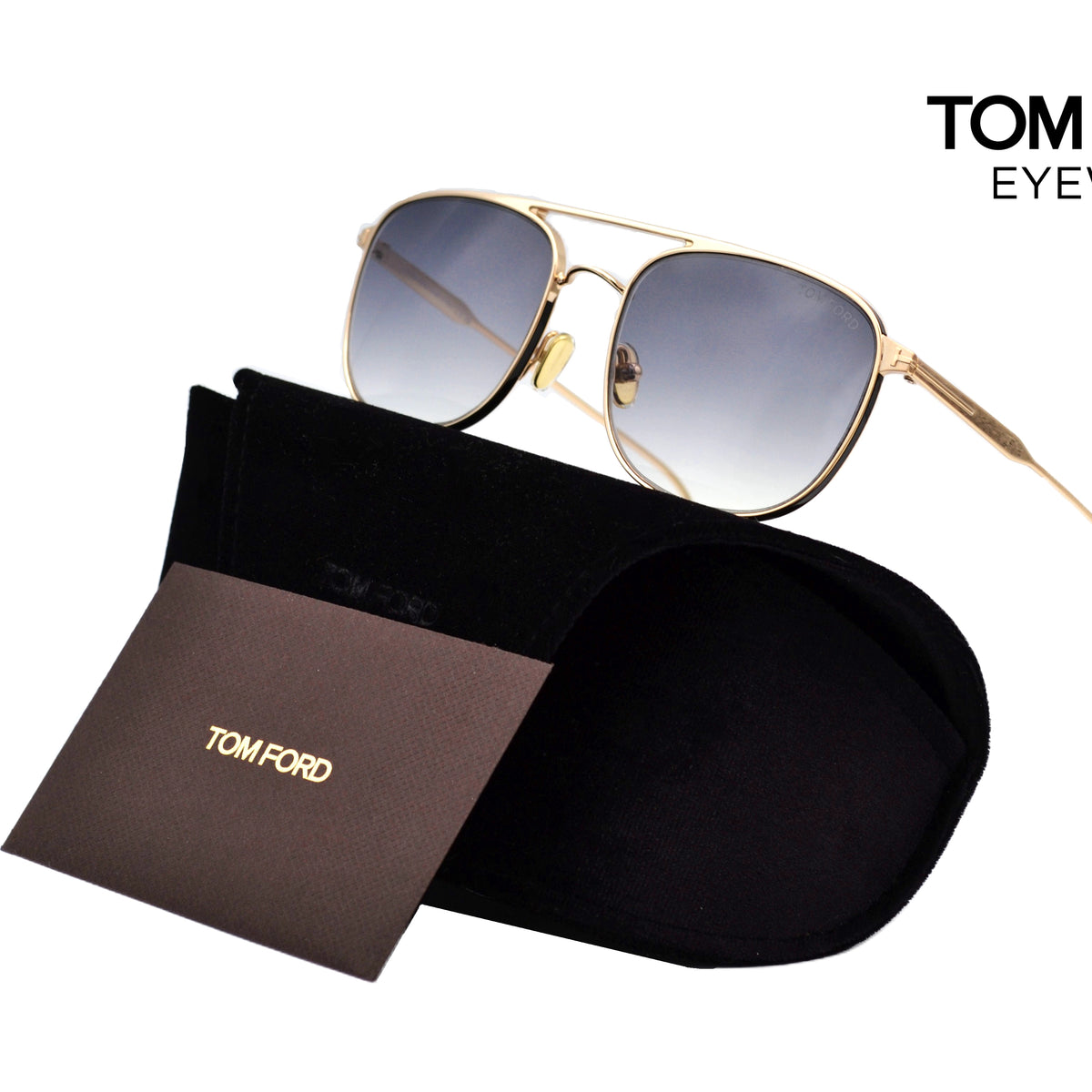 Tom ford  tf718-k gold rim metal sunglasses Authentic New Tom Ford TF708 33E Spector Shield Sunglasses  main image 2