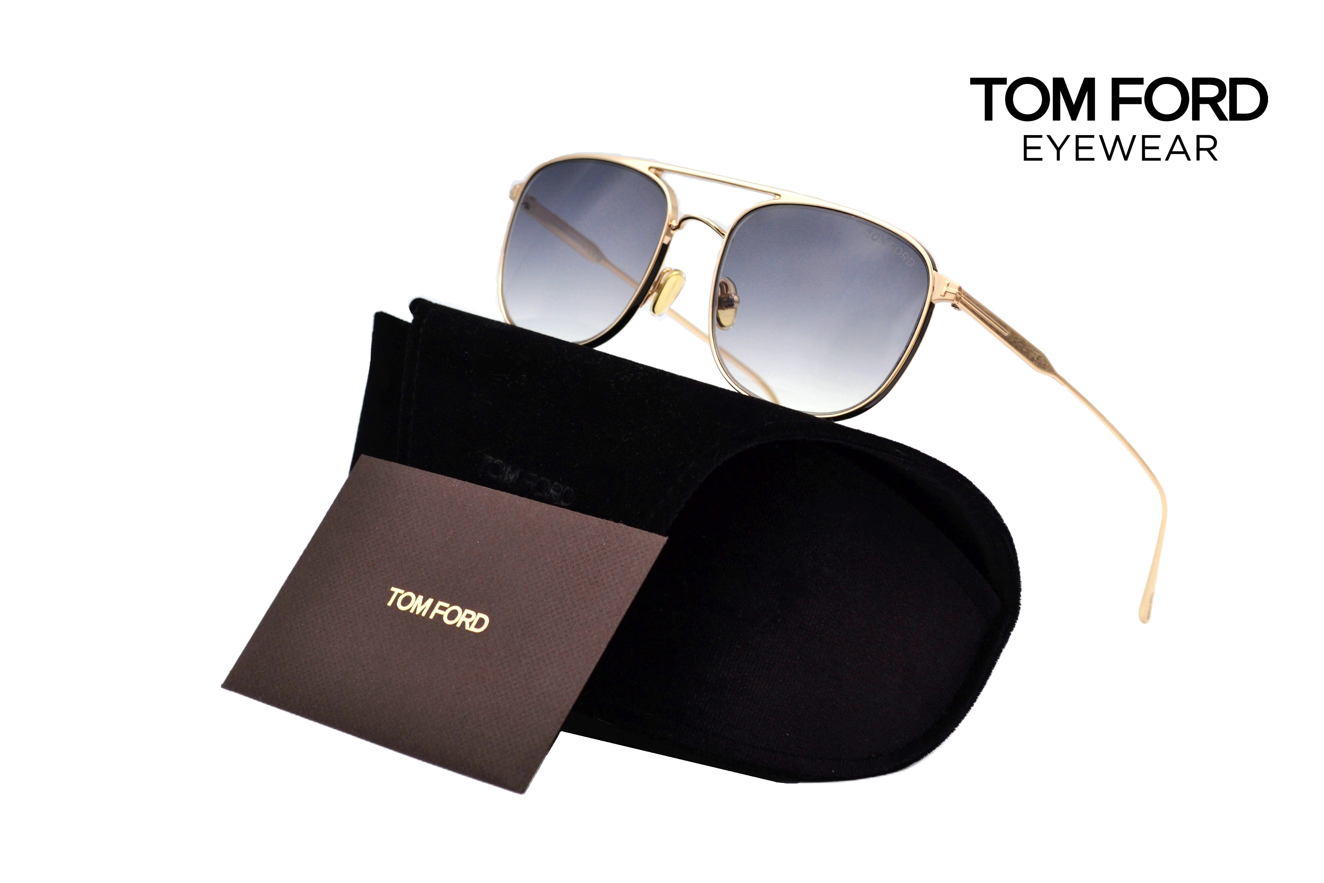 Gafas de sol Tom Ford JAKE TF827 28B - Diseño rectangular de metal dorado