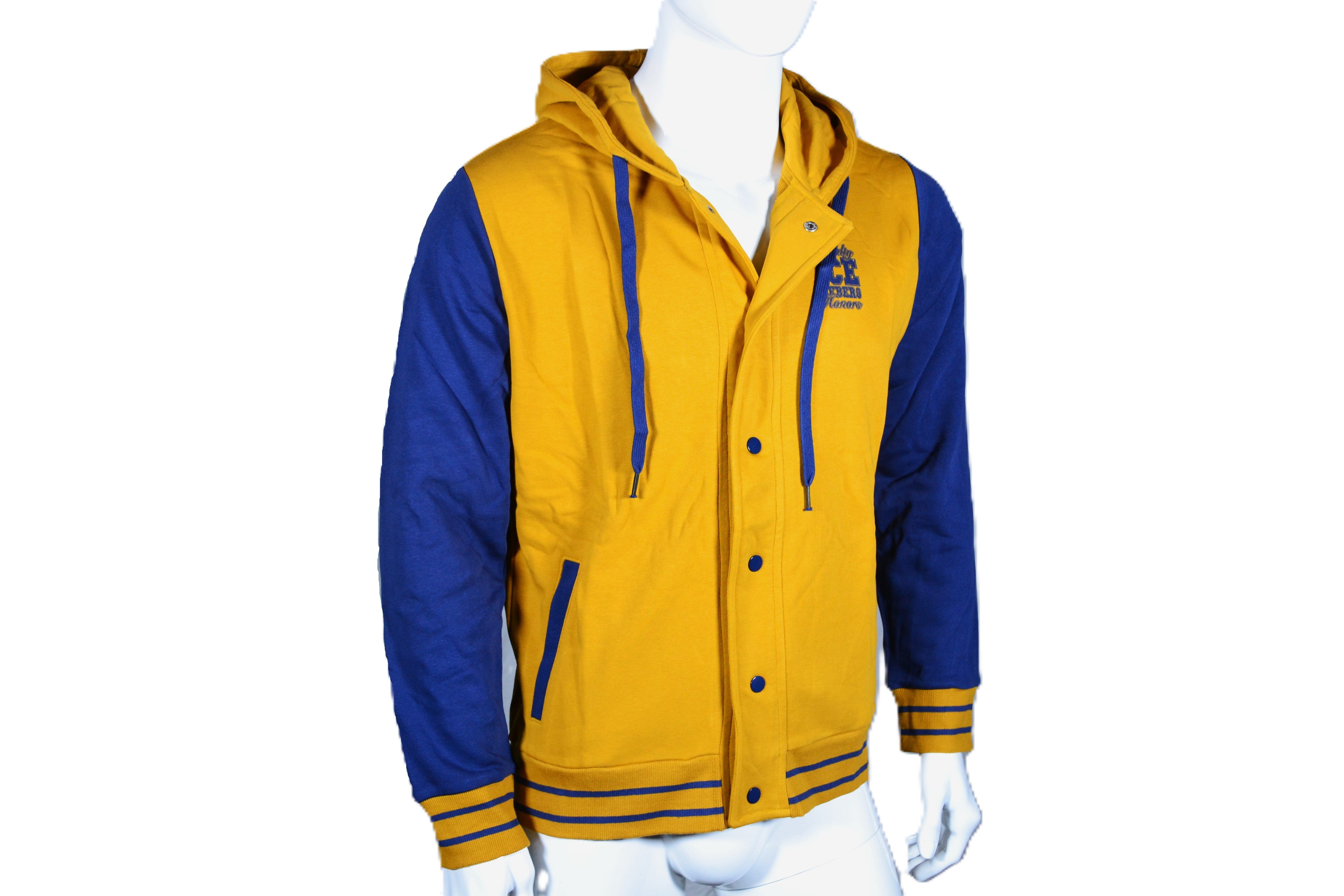 Sudadera ICE Iceberg Estilo Universitario en Amarillo y Azul – Casual y Moderna