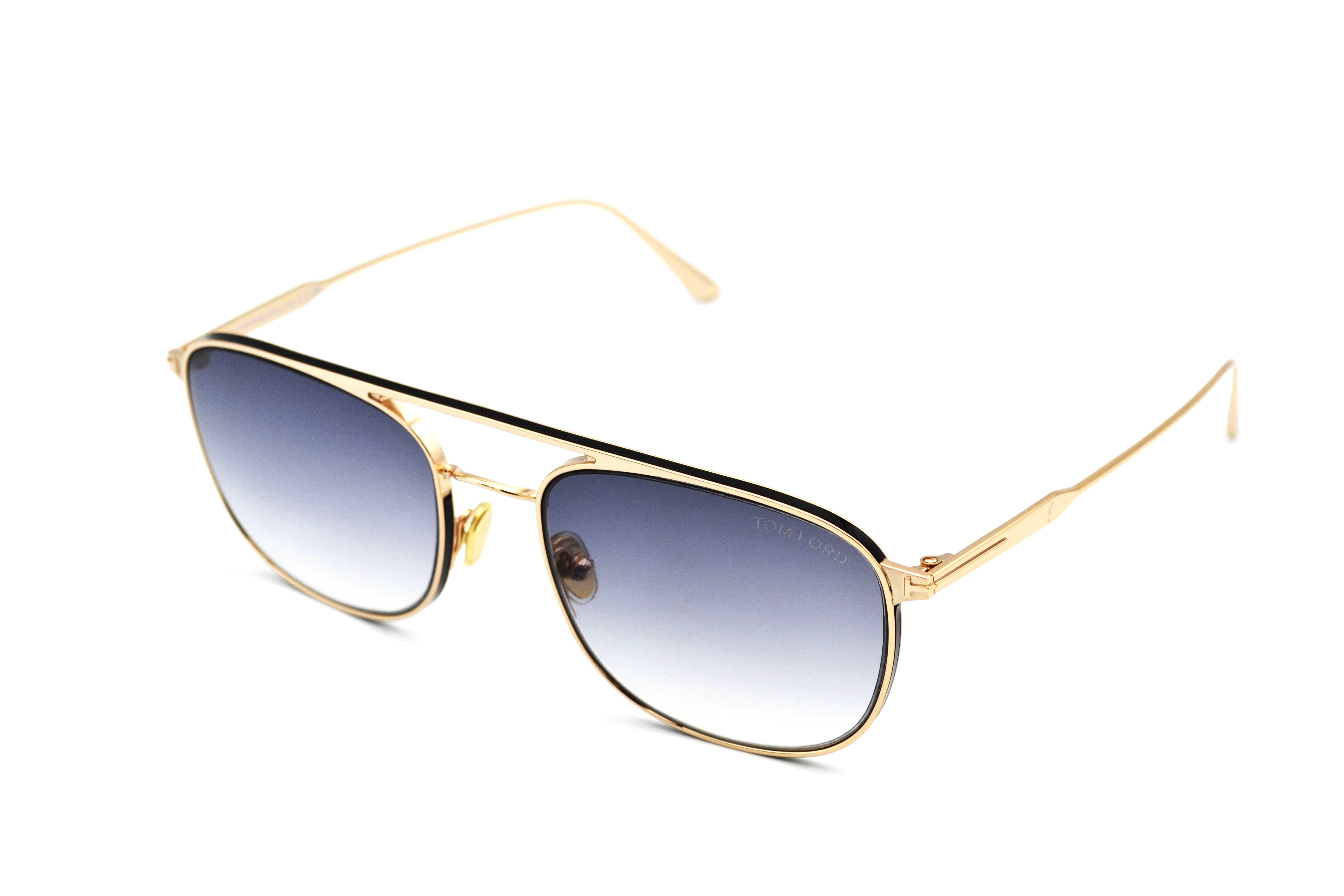 Gafas de sol Tom Ford JAKE TF827 28B - Diseño rectangular de metal dorado