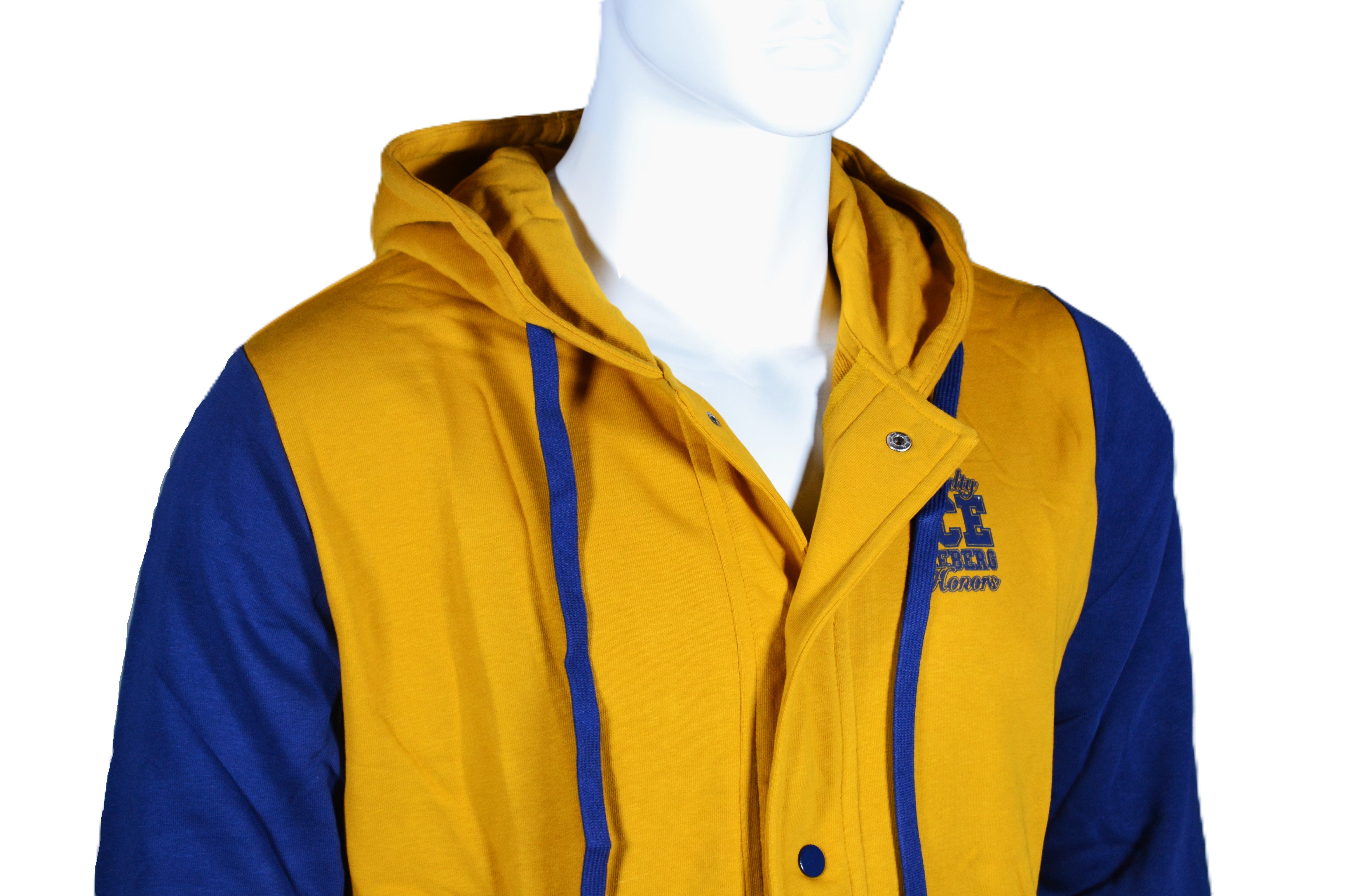 Sudadera ICE Iceberg Estilo Universitario en Amarillo y Azul – Casual y Moderna