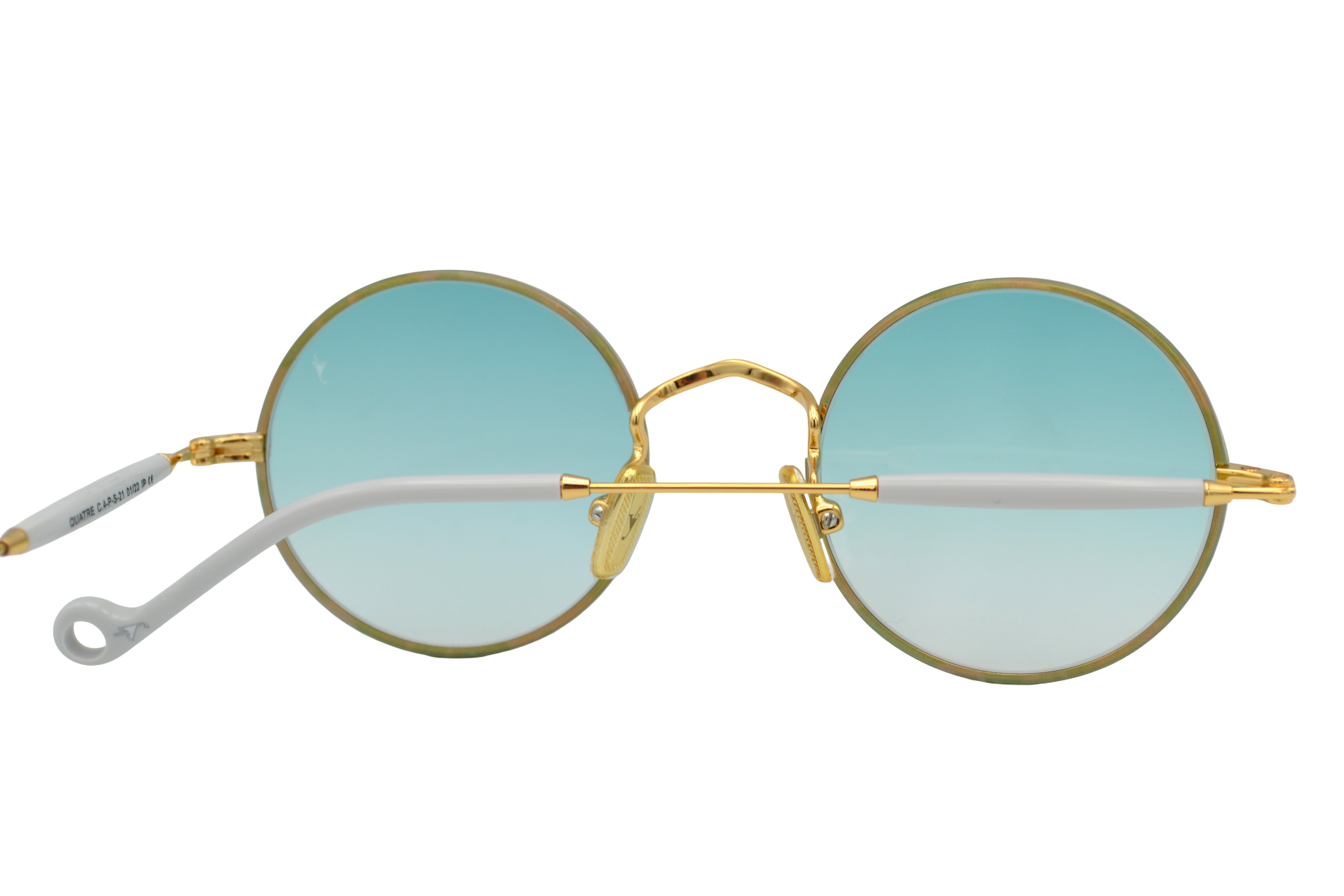 Gafas de sol Eyepetizer- QUATRE diseño redondeado de metal dorado, para mujer