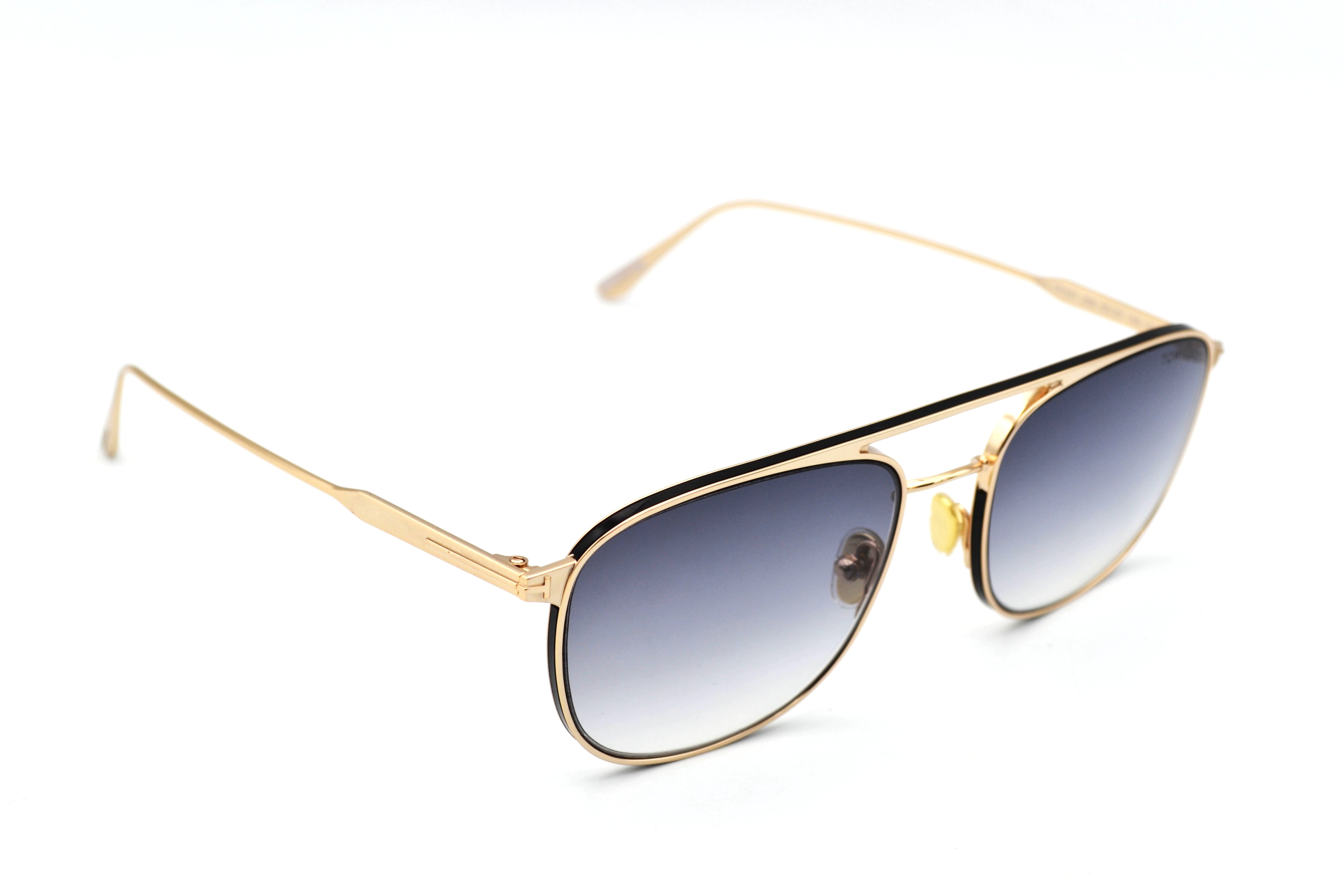 Gafas de sol Tom Ford JAKE TF827 28B - Diseño rectangular de metal dorado