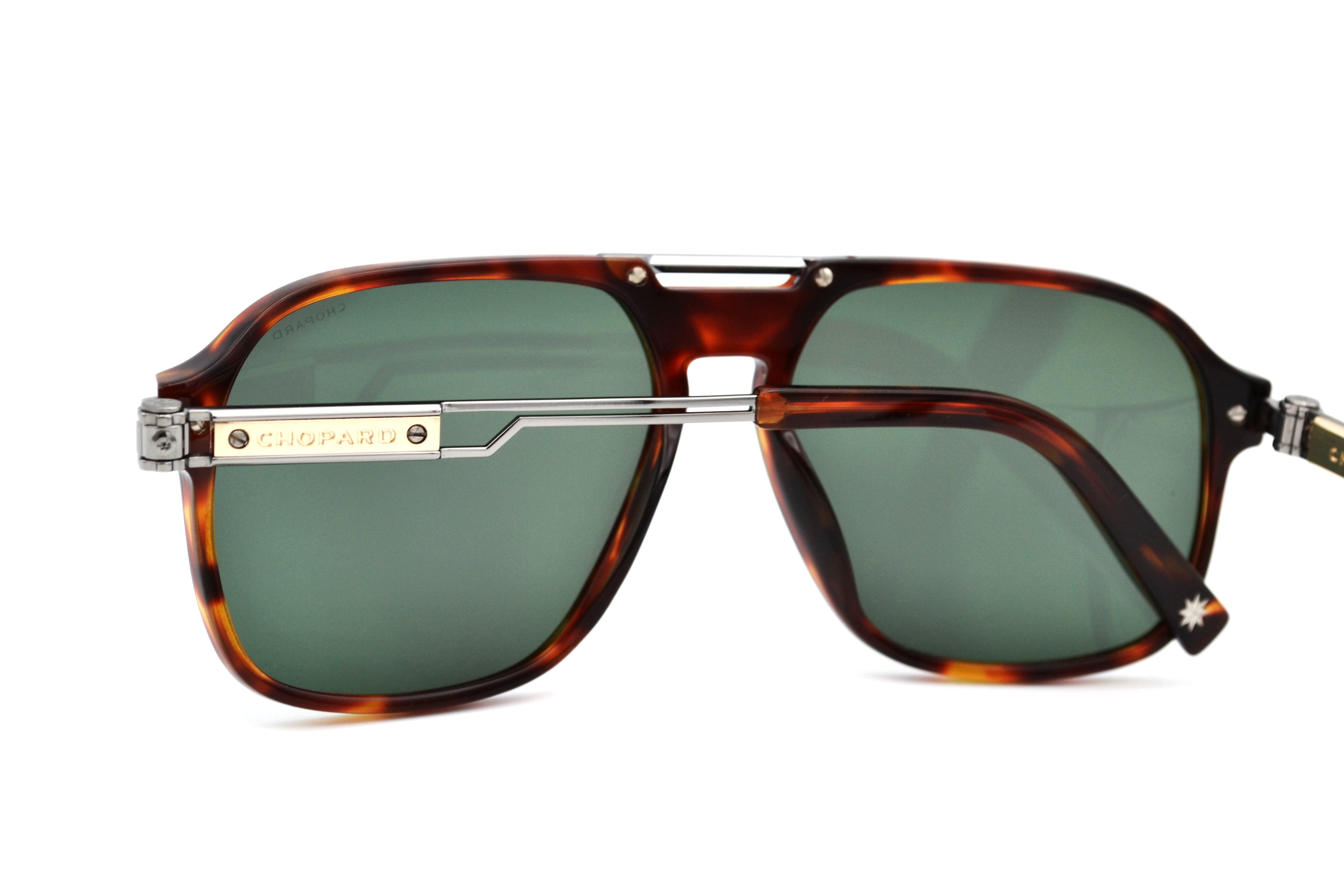 Gafas de sol Chopard SCH347 909P Lentes Polarizadas Diseño de aviador dorado y plateado