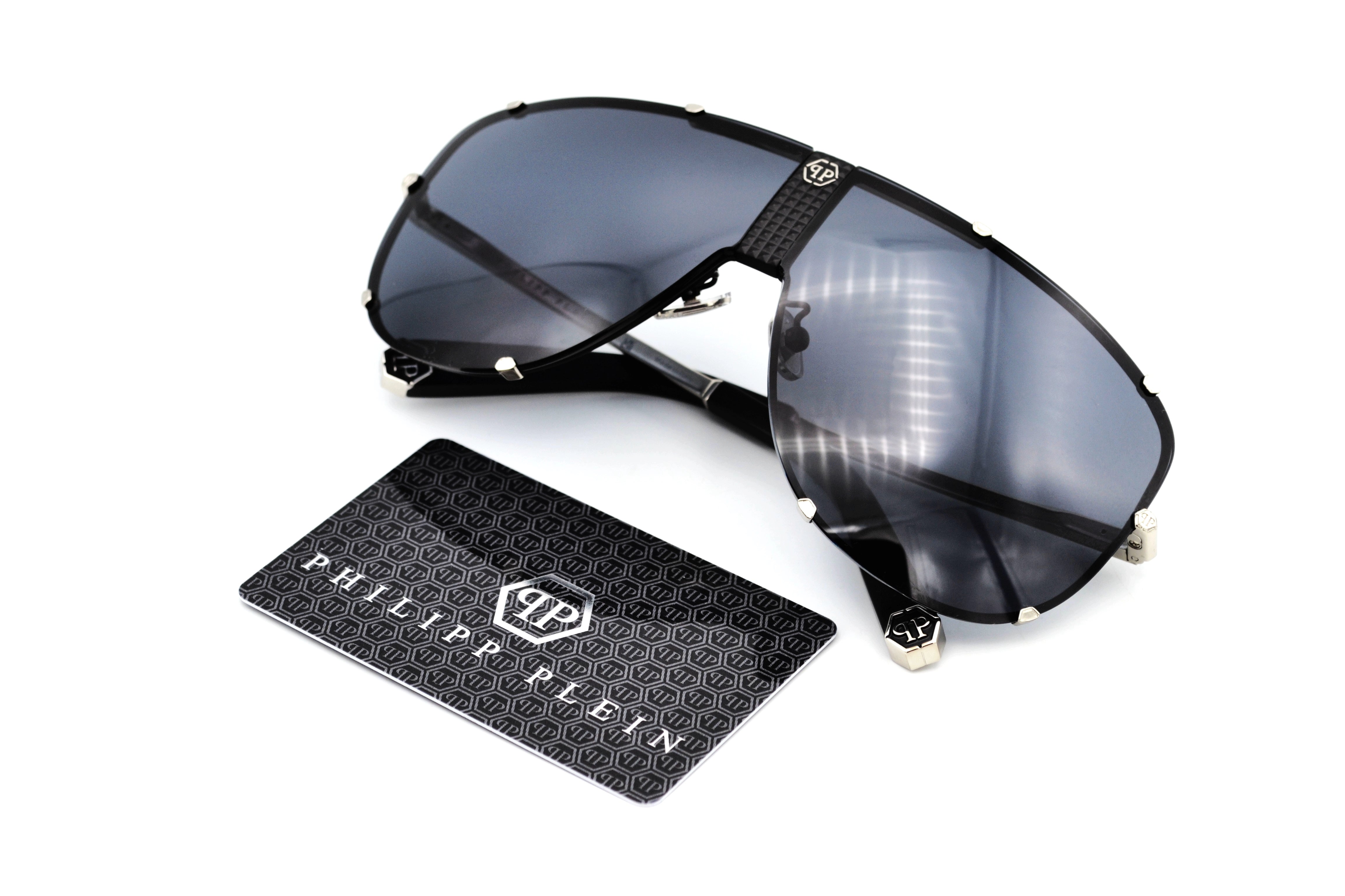 Gafas de sol Philipp Plein - Plein STUD SPP075 Diseño de pantalla con logo, para hombre
