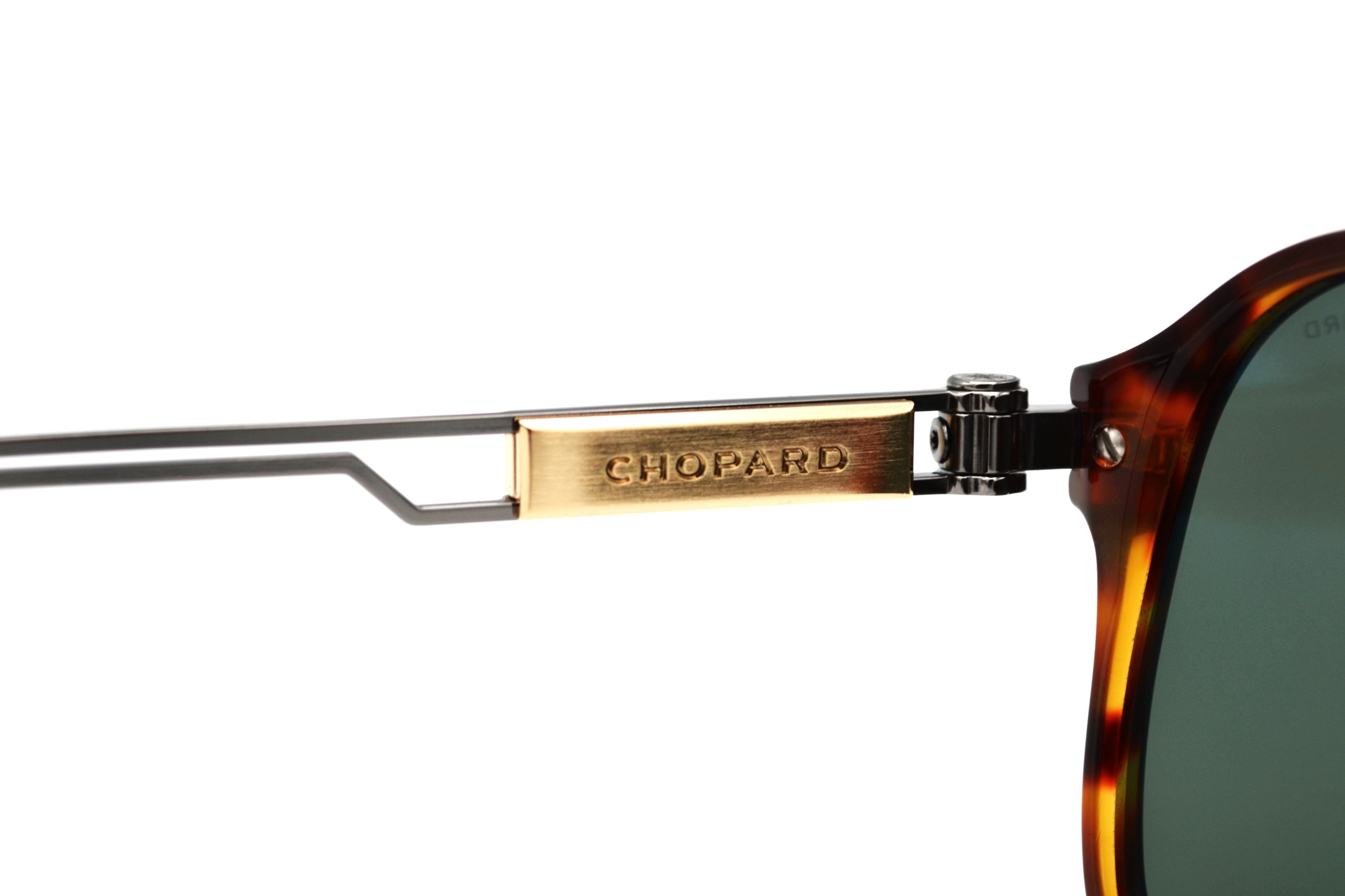 Gafas de sol Chopard SCH347 909P Lentes Polarizadas Diseño de aviador dorado y plateado